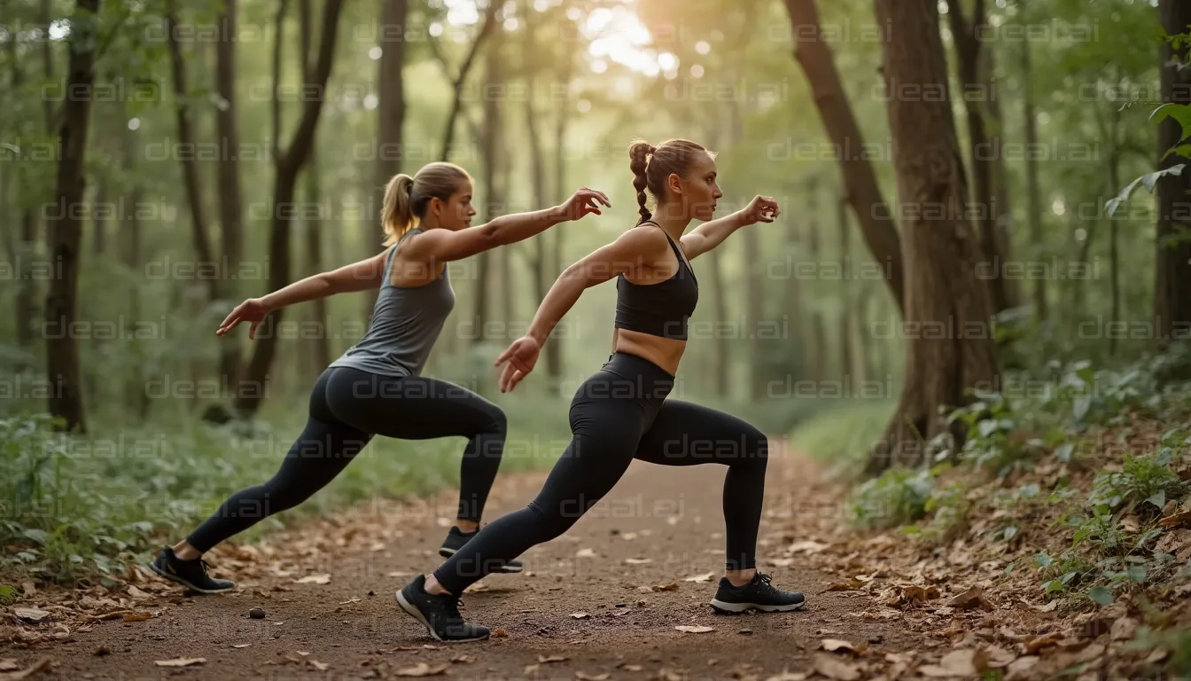 Outdoor Exercise Routine in the Forest