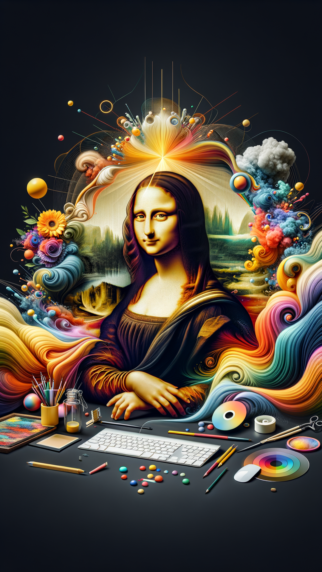 "Mona Lisa Digital Art Fusion"