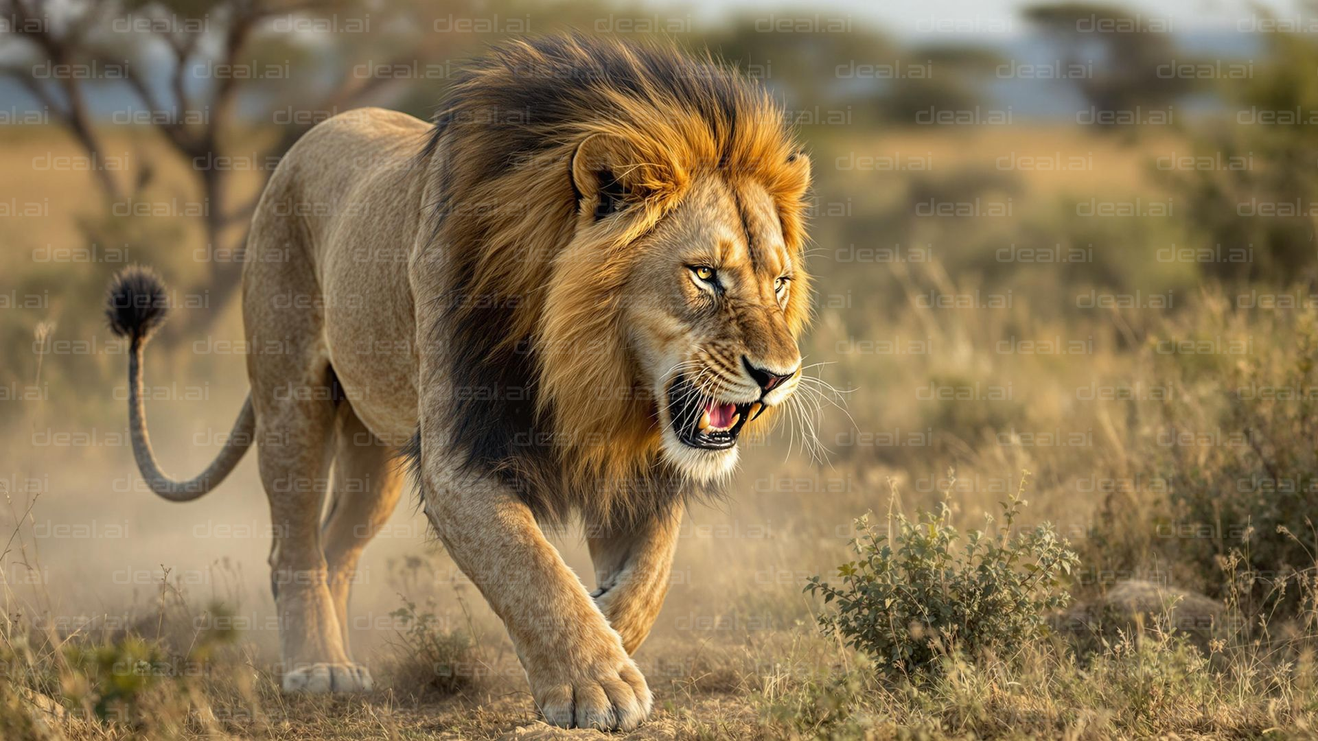 Roaring Majesty in the Savanna