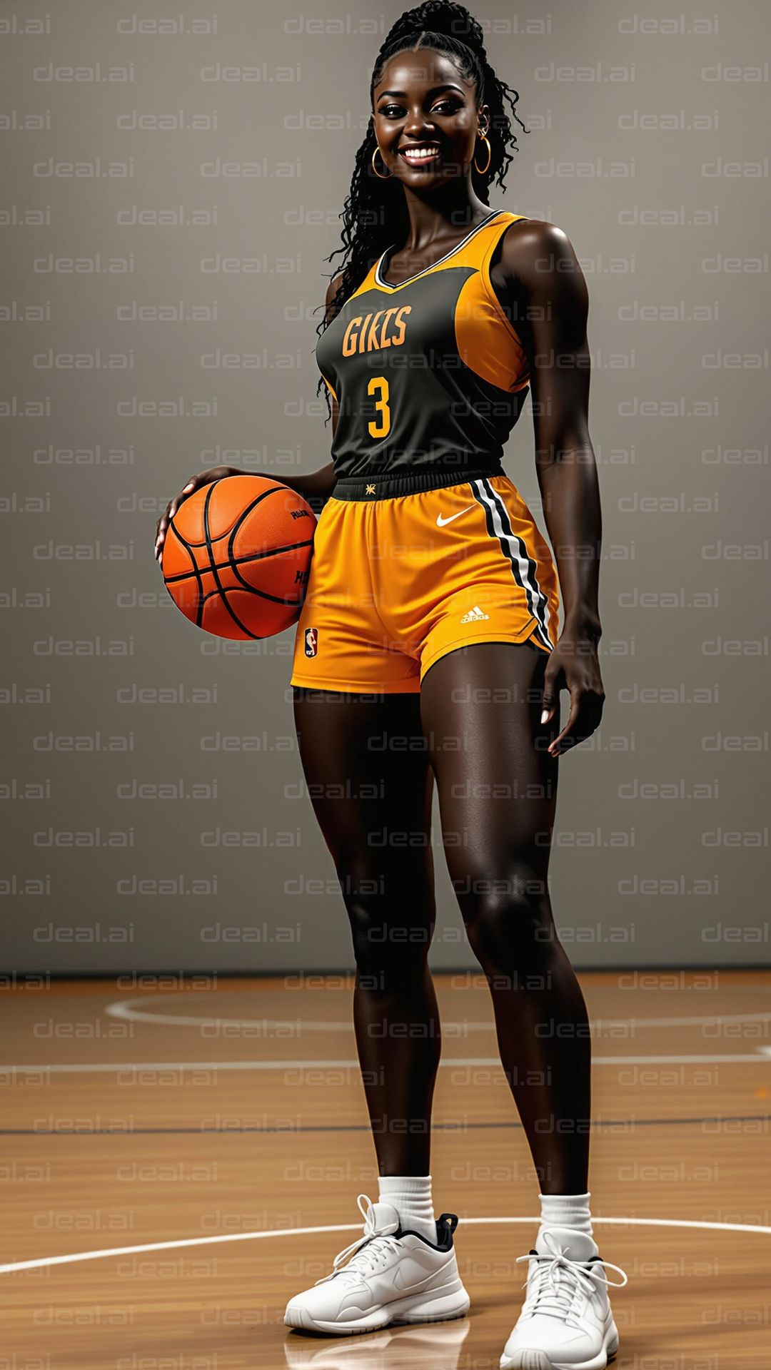Basketball Player in Action-Ready Pose