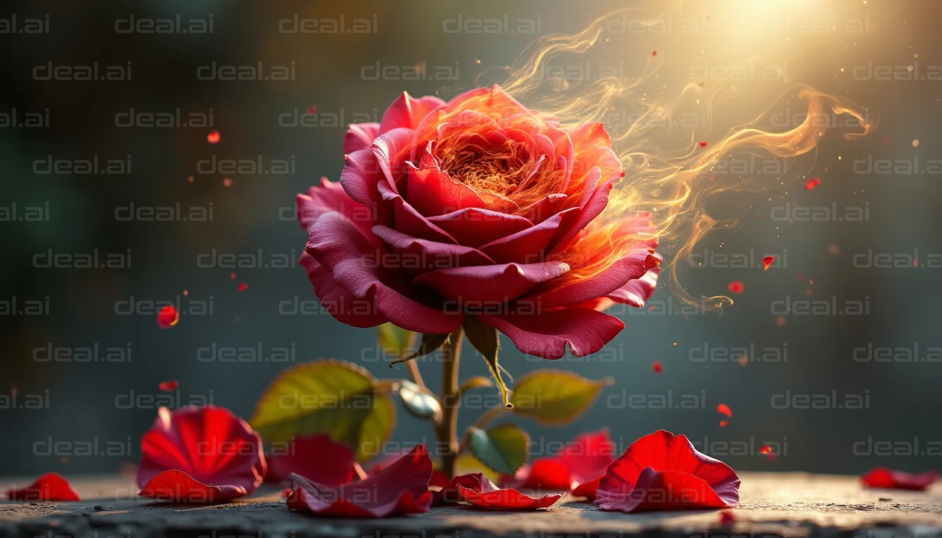 Fiery Rose in Dawn Light