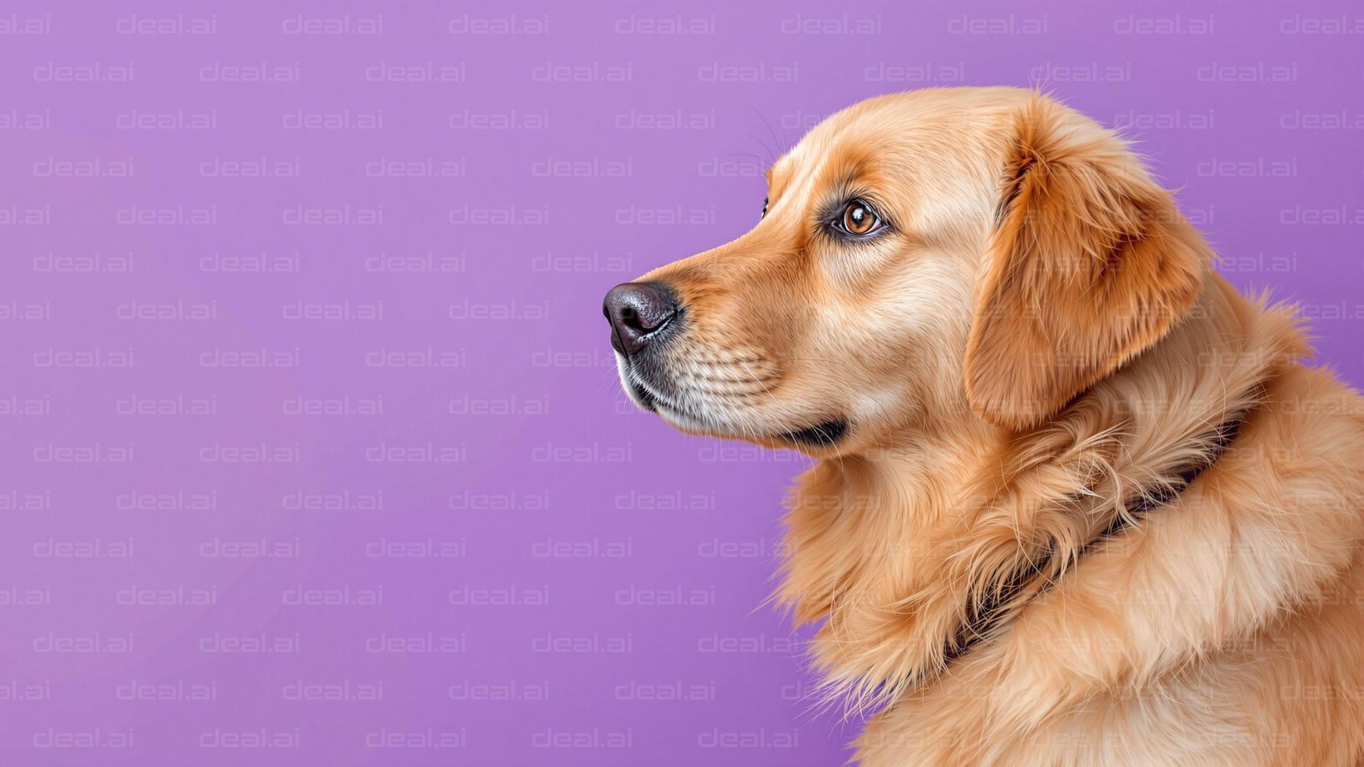 Golden Retriever Portrait on Purple