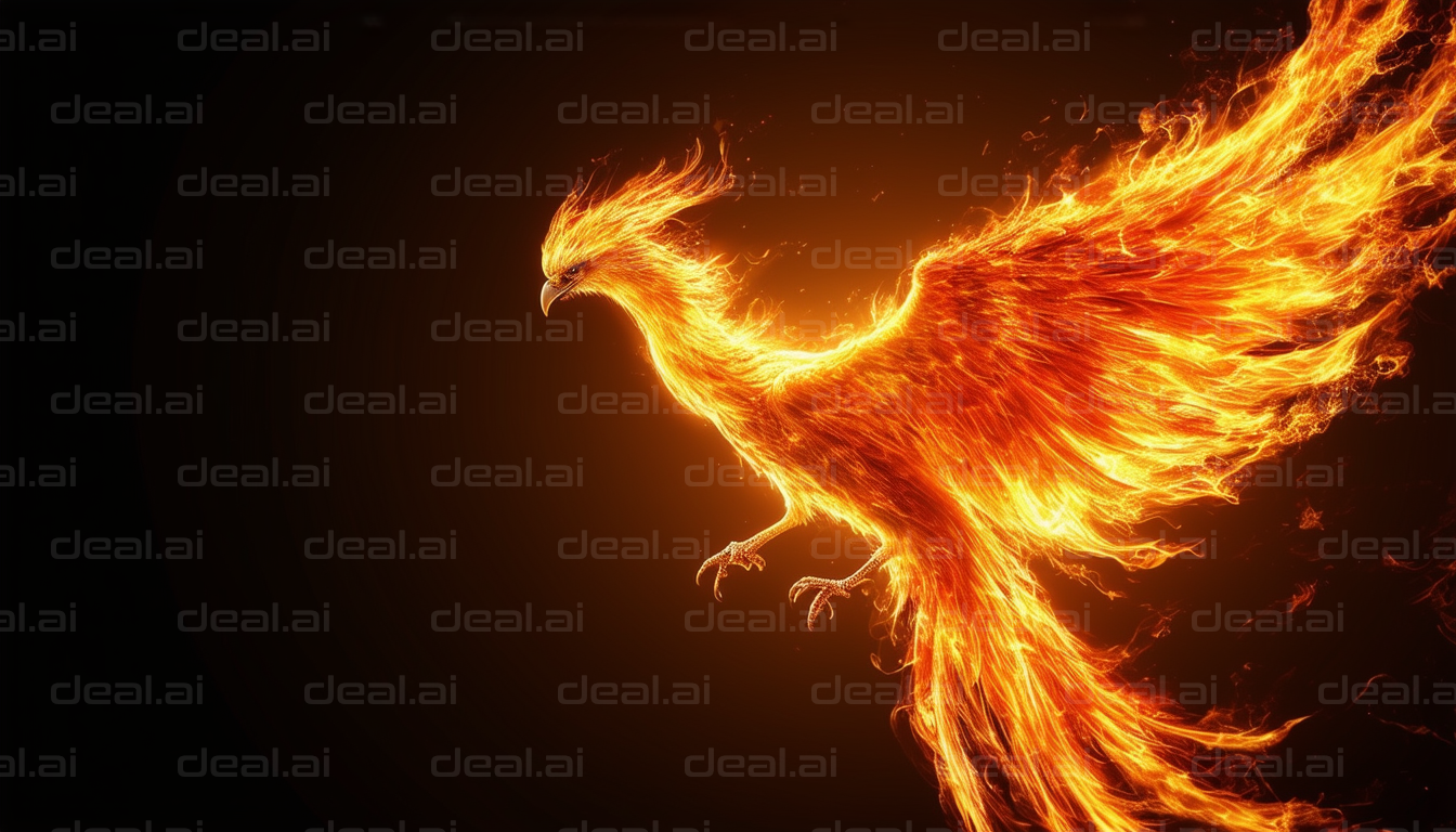 Fiery Phoenix in Flight