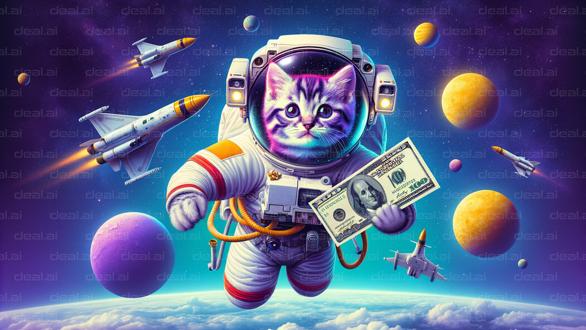 "Space Cat with Cash in the Cosmos"