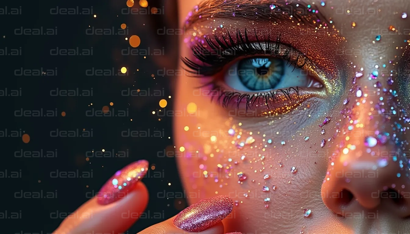 Sparkling Eye and Glitter Makeup