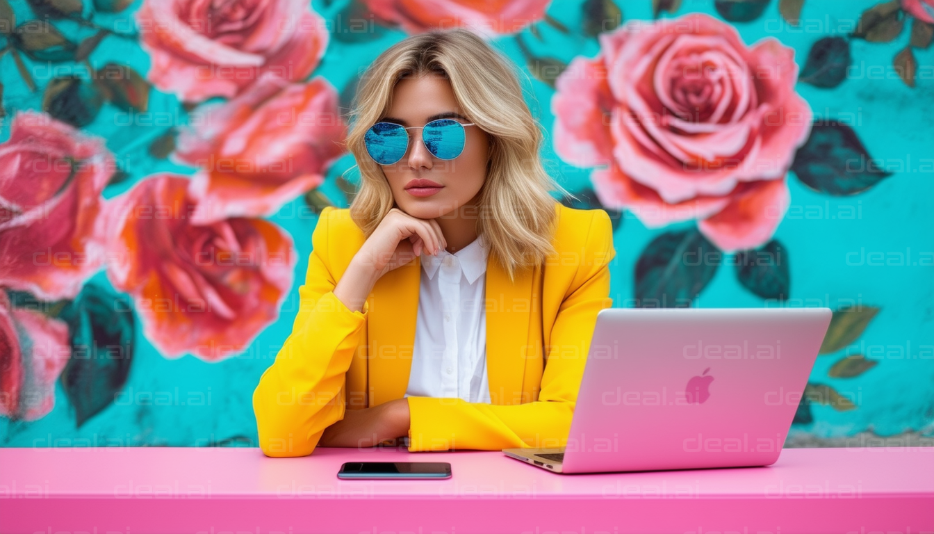 Stylish Workday in a Rose Garden Office