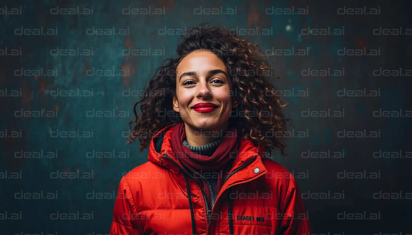 Woman in Red Jacket Smiling