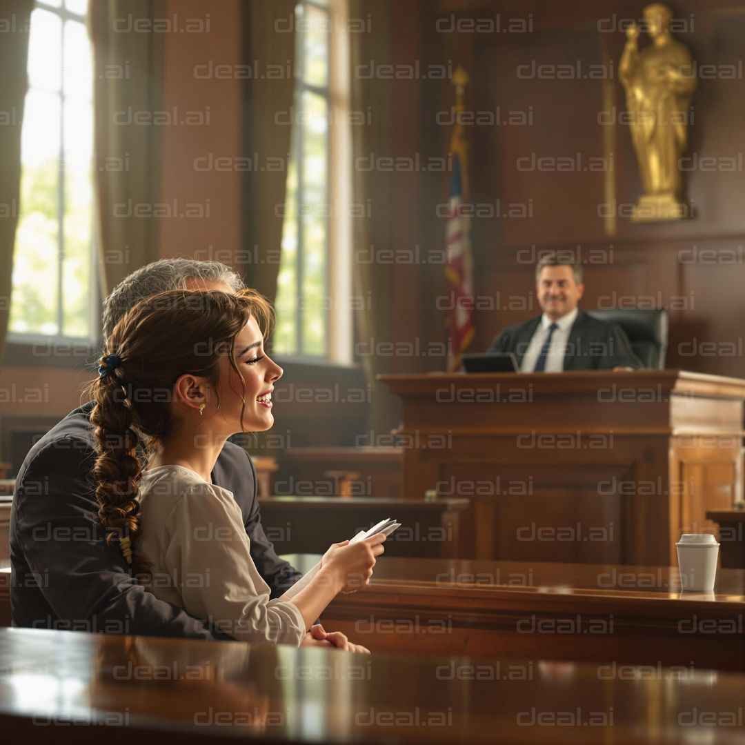 "Joyful Moment in the Courtroom"