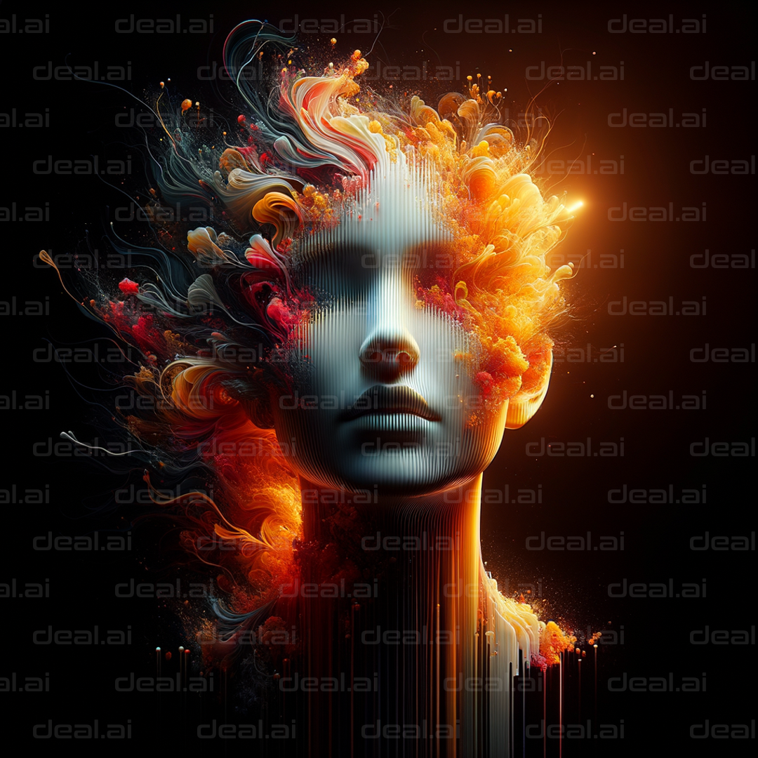 Fiery Abstract Portrait Art