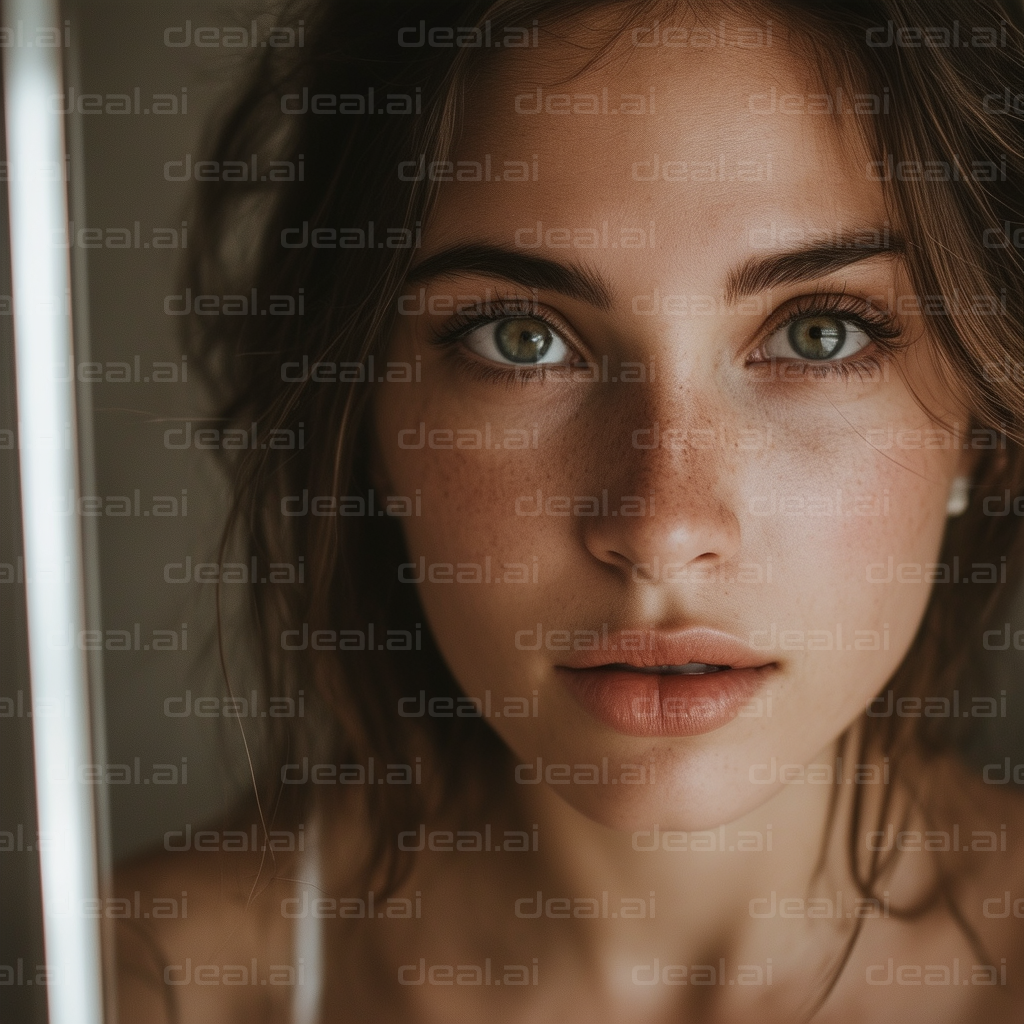 Serene Gaze of a Young Woman