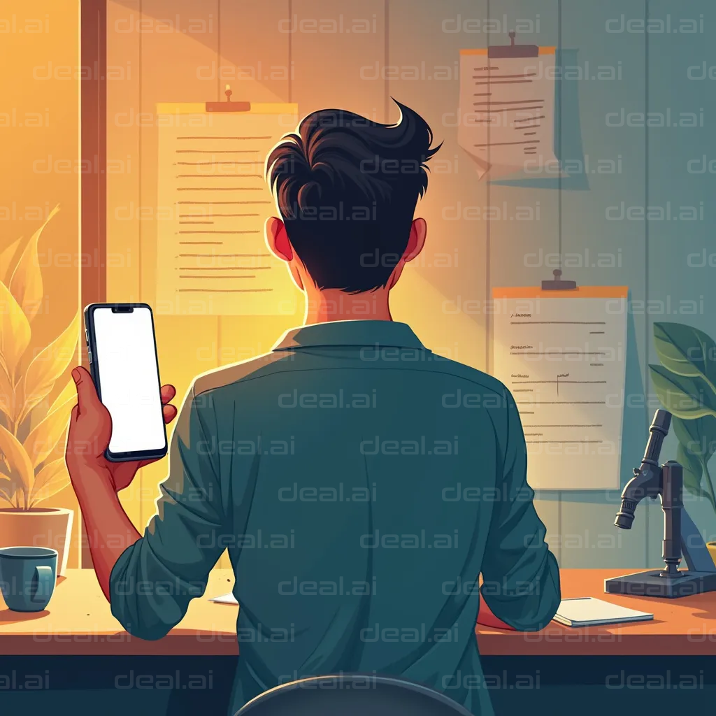 Researcher Holding a Smartphone