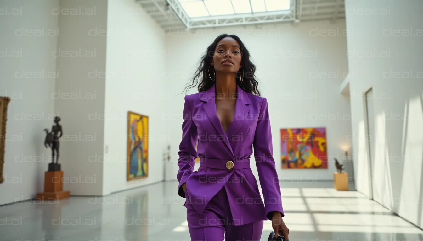 Elegant in Purple: Art Gallery Walk