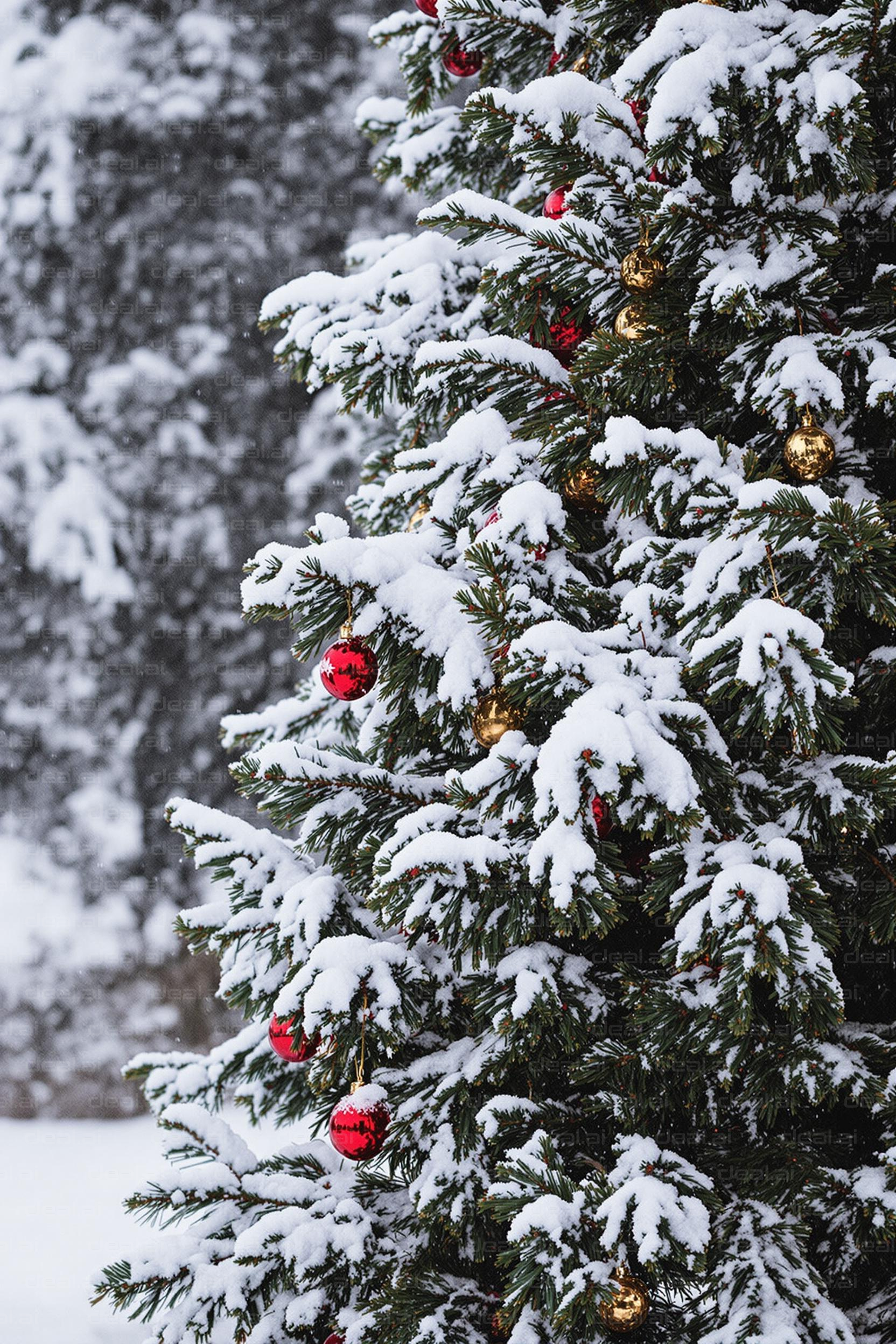 Snowy Christmas Tree Decorations