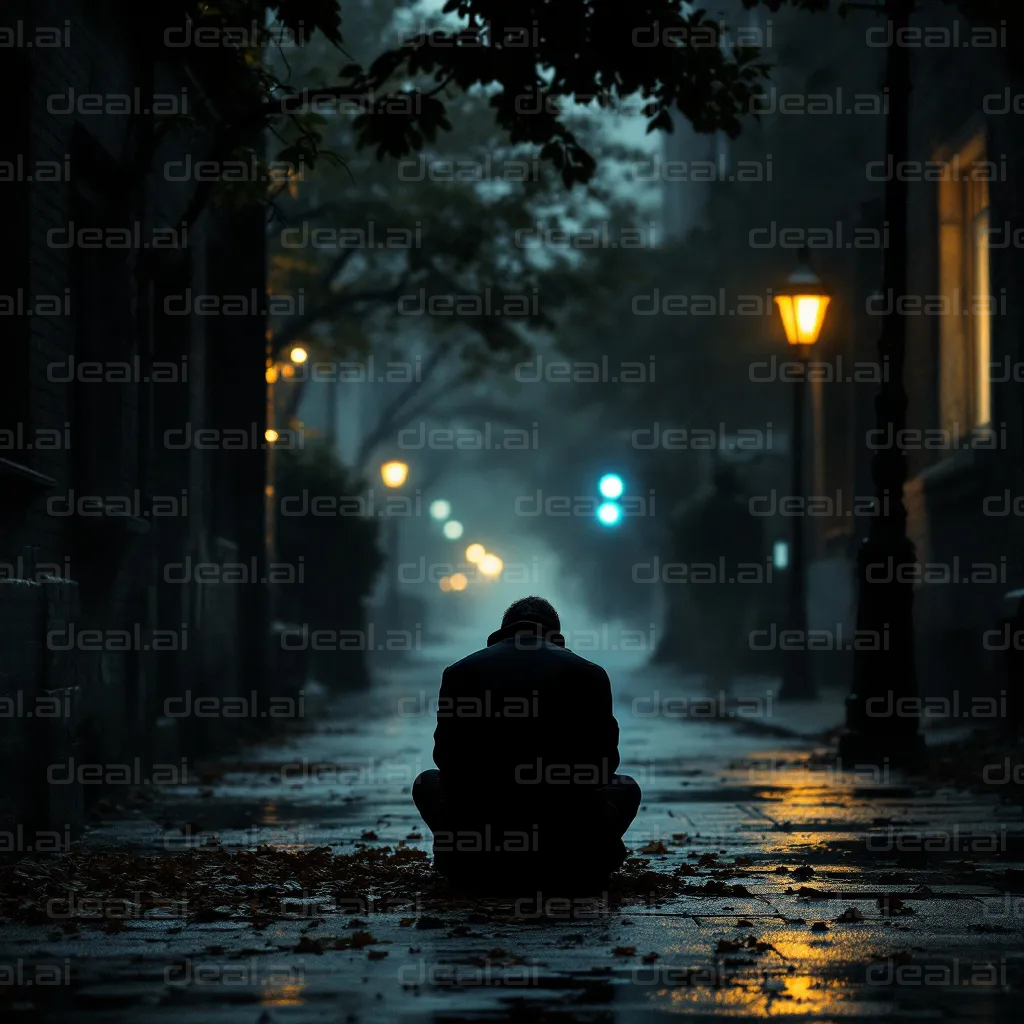 Lonely Night on a Rainy Street