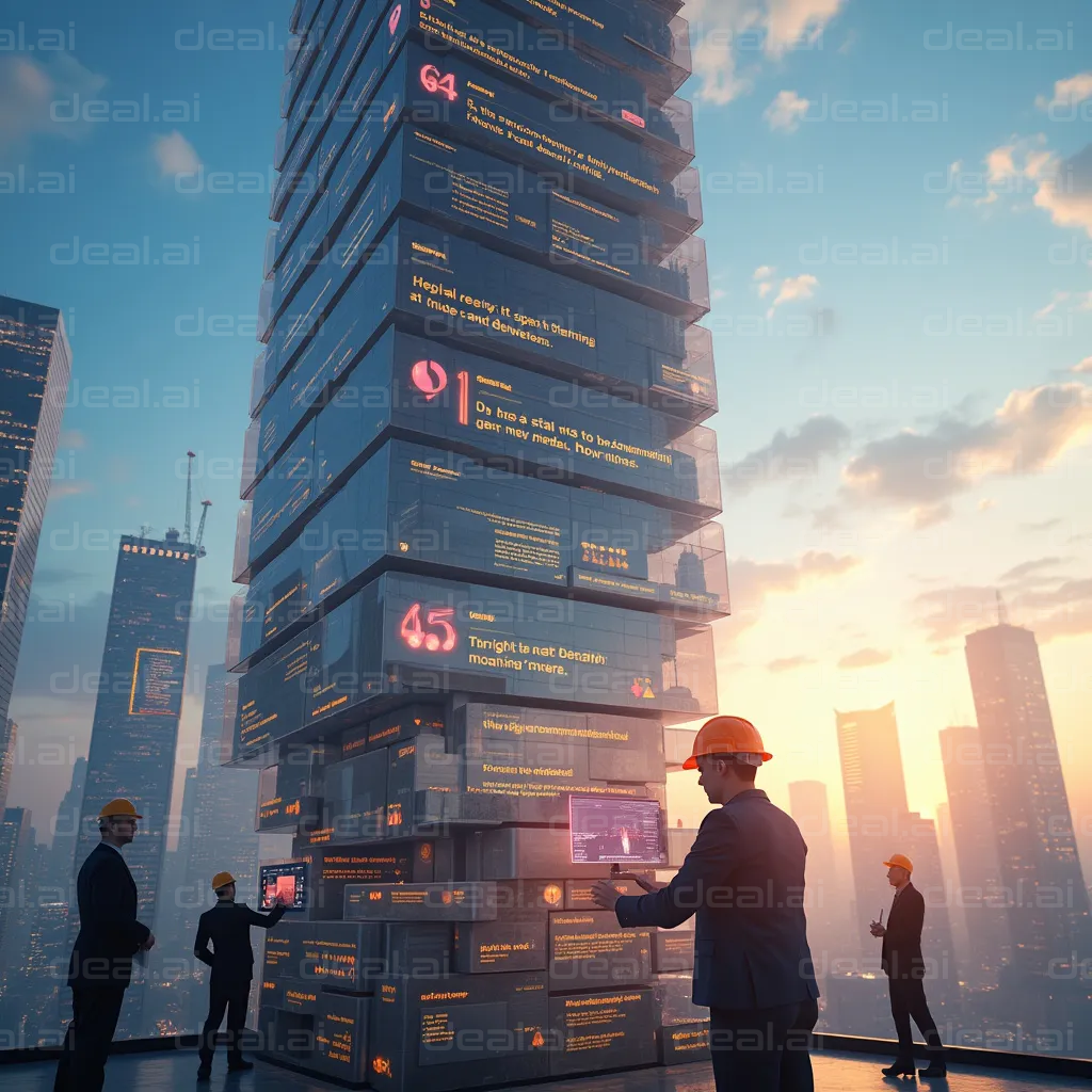 Futuristic Skyscraper with Digital Displays