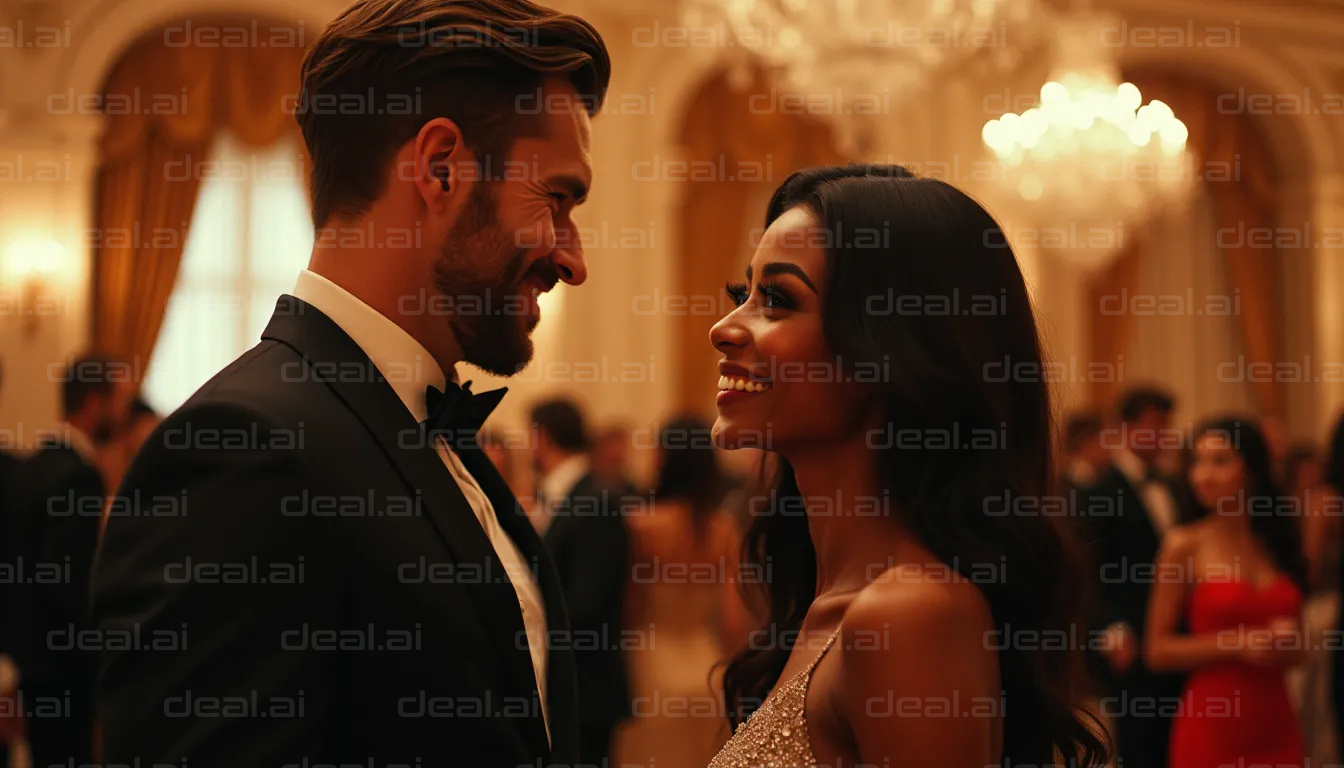 Elegant Couple at Formal Gala Event