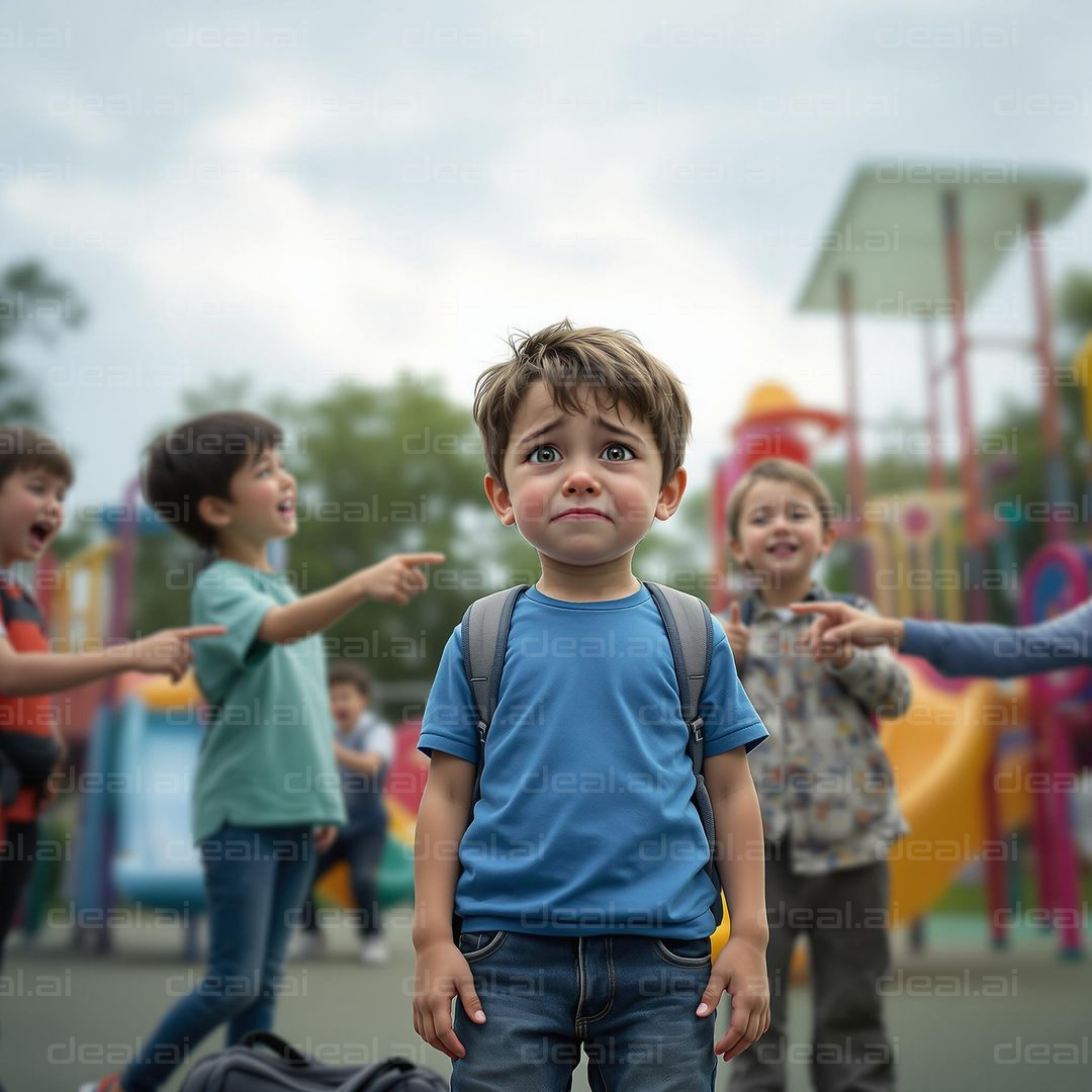 "Sad Child at Playground"