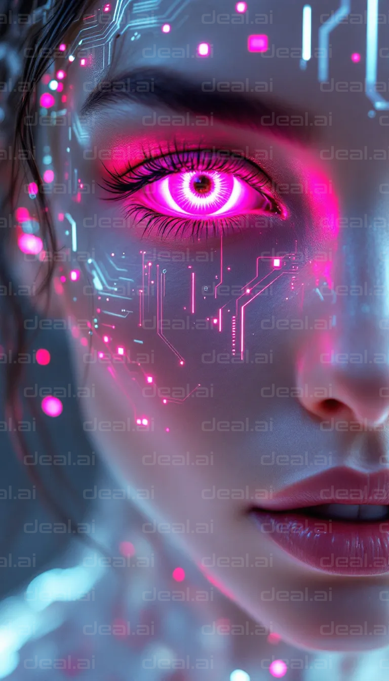 "Cybernetic Vision in Neon Glow"