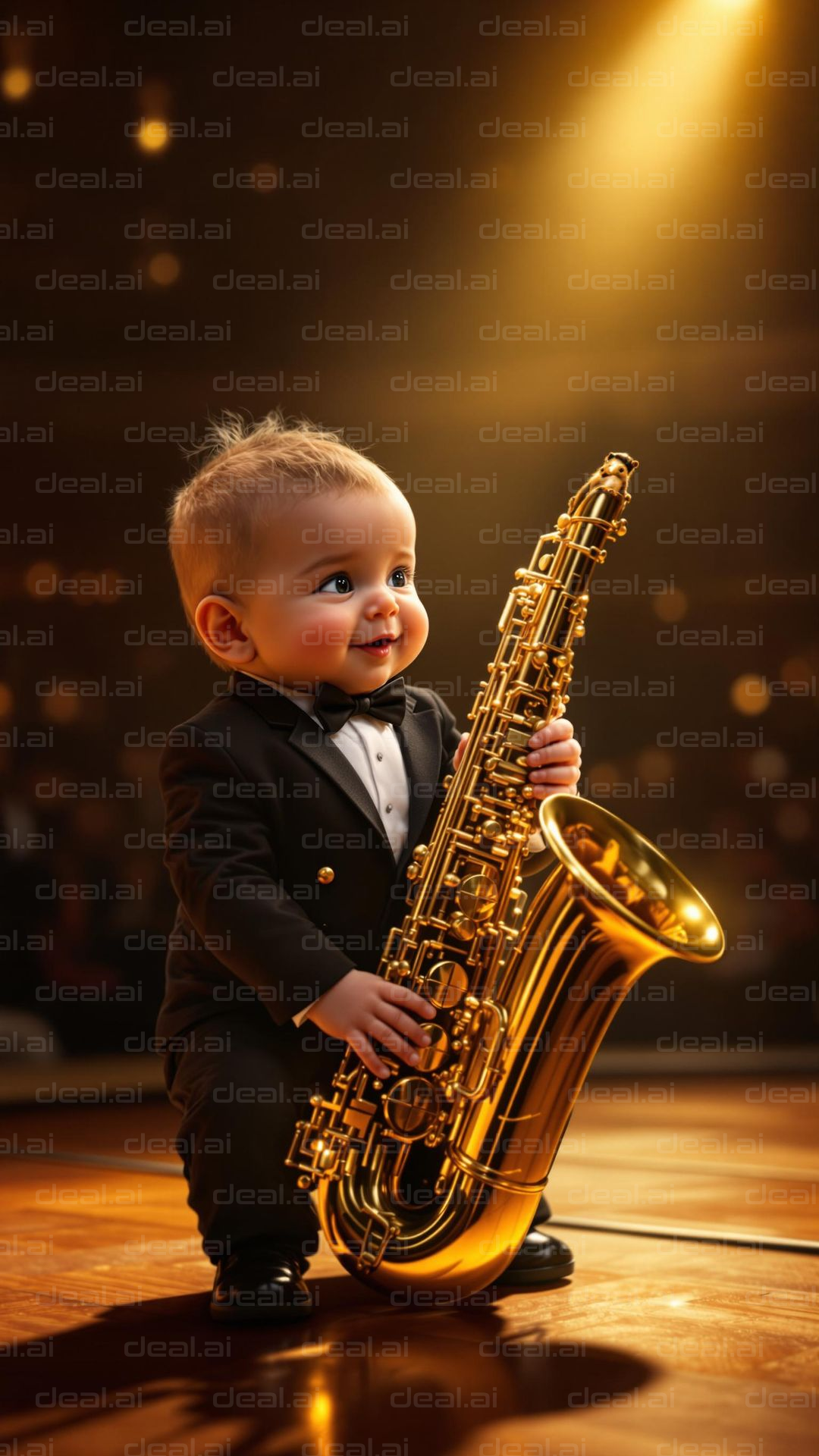 Baby Saxophonist on Stage