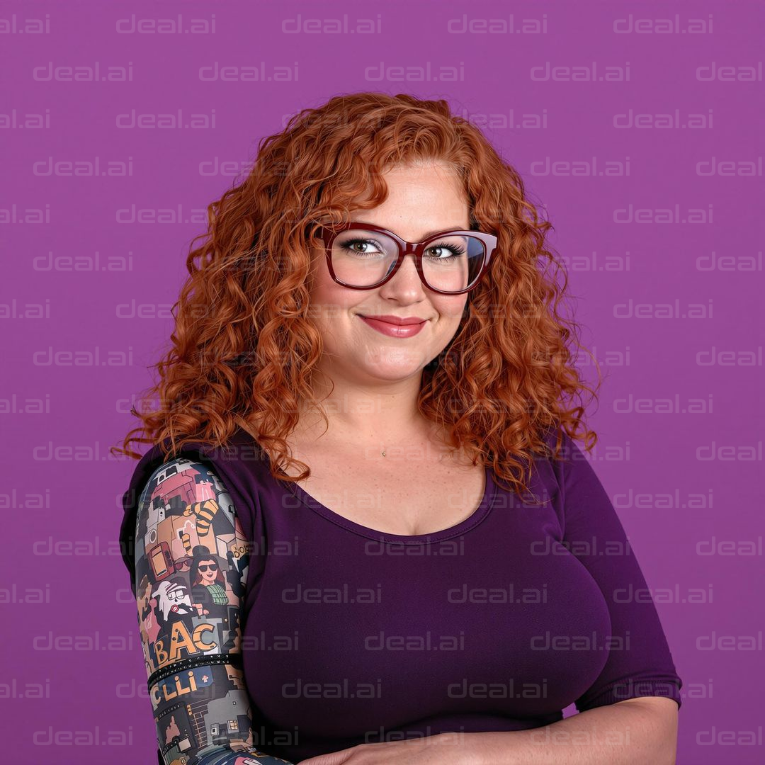 "Vibrant Curls and Stylish Glasses"