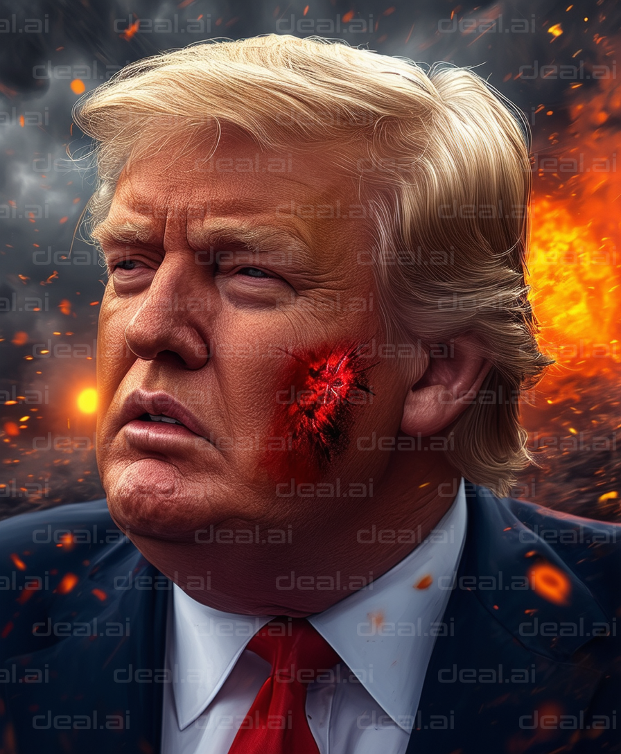 "Man Amidst Fiery Chaos"