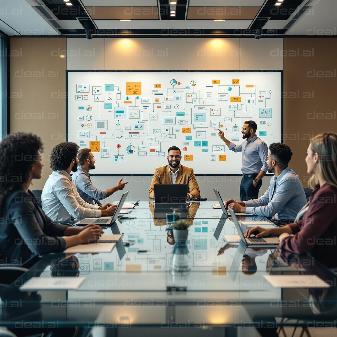 Team Meeting in Modern Conference Room