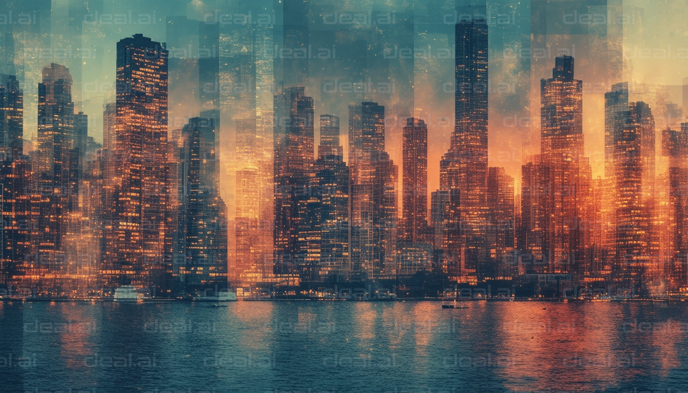 "Futuristic Cityscape at Sunset"