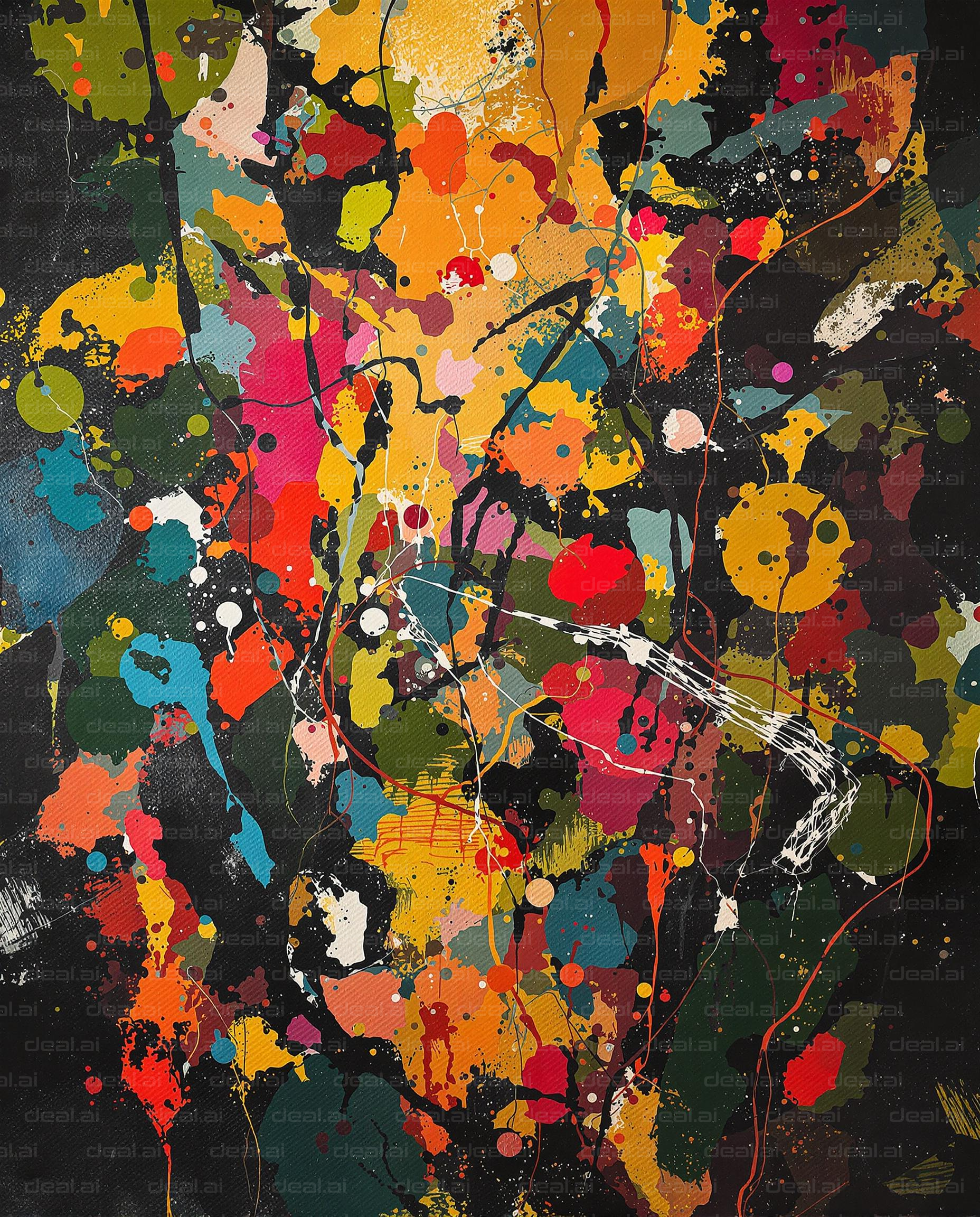 "Vibrant Chaos: Abstract Symphony"