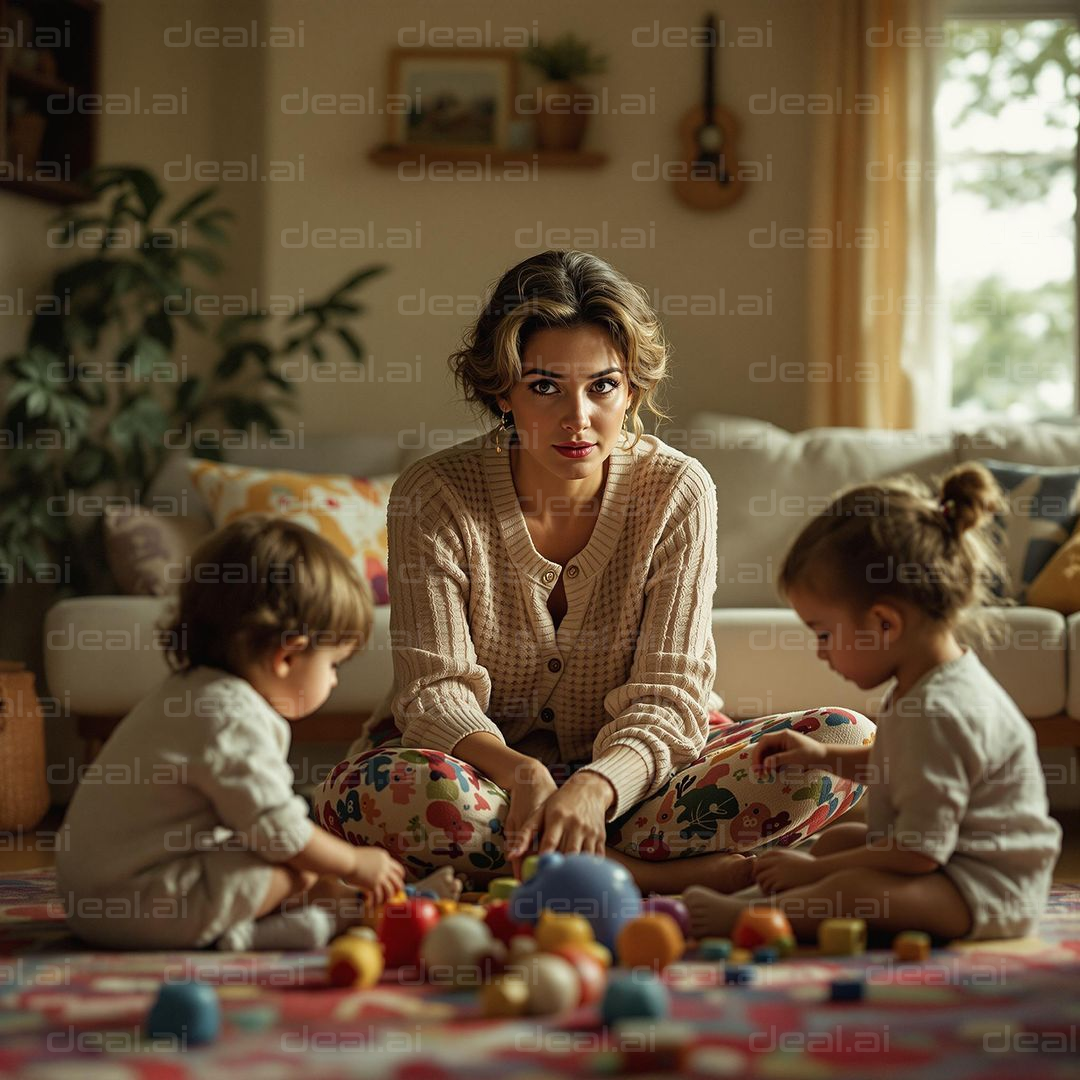 "Playtime in Cozy Living Room"