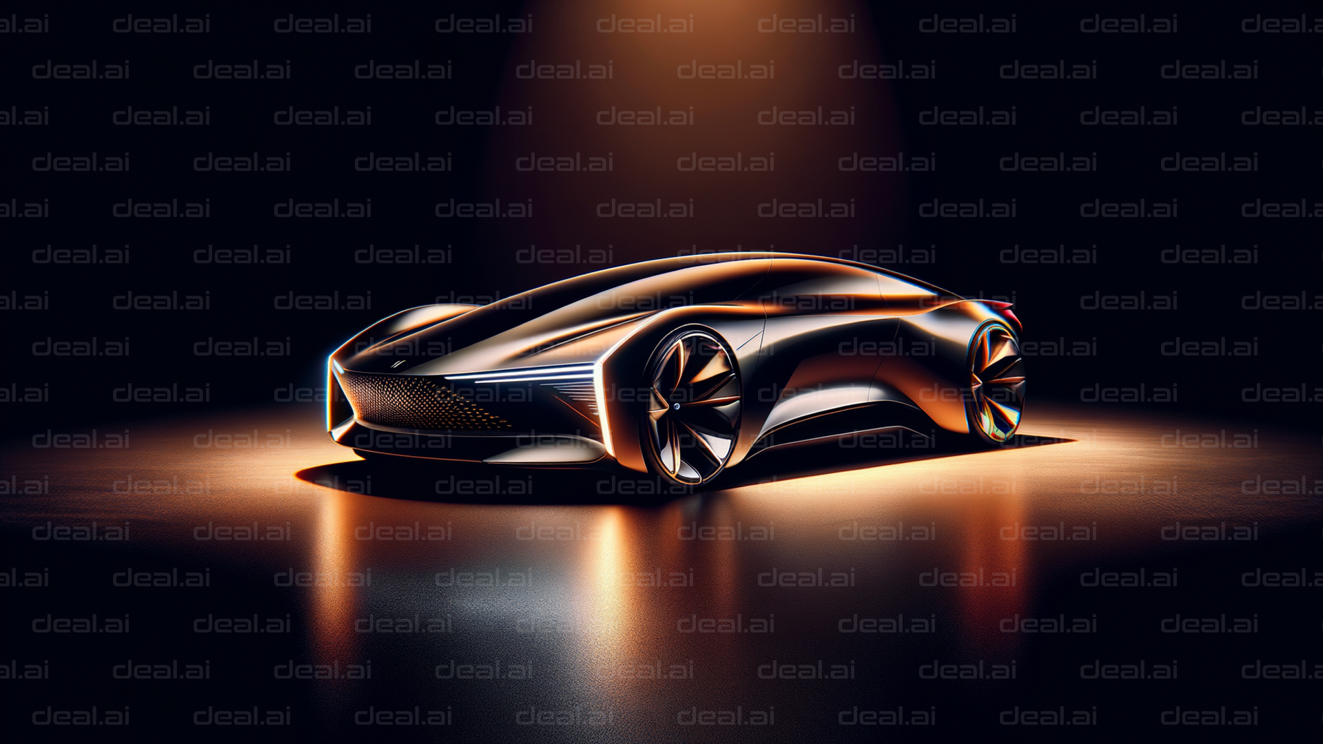 Futuristic Concept Car in Spotlight