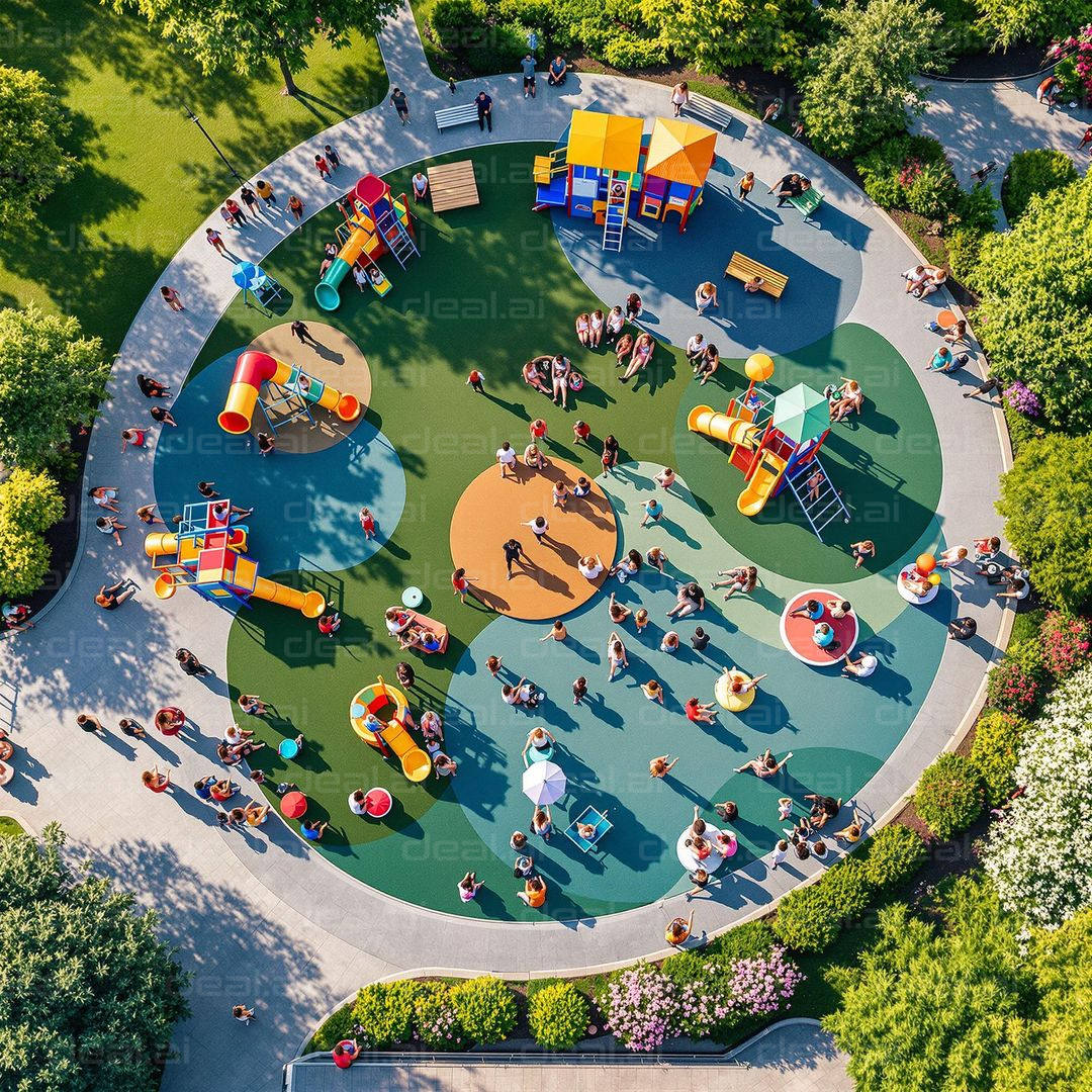 Colorful Playground Fun from Above