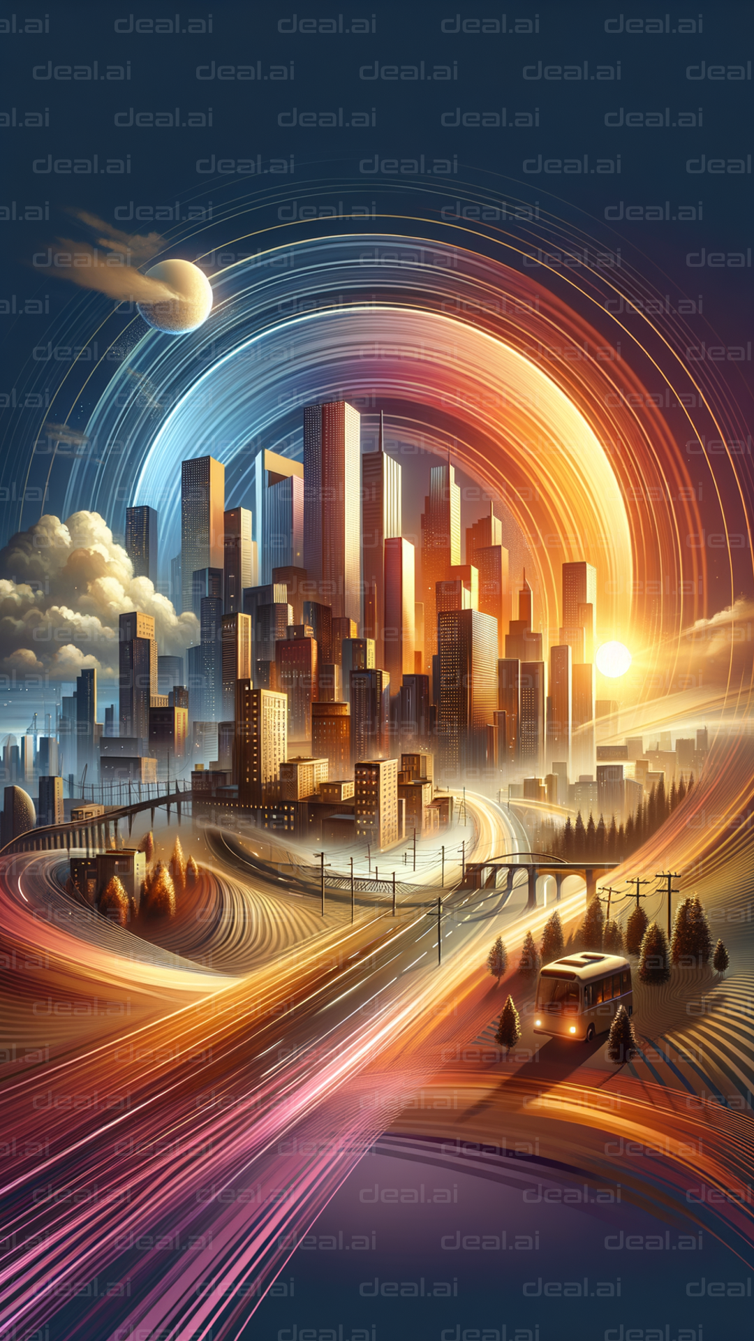 "Vibrant Cityscape Dreamscape"