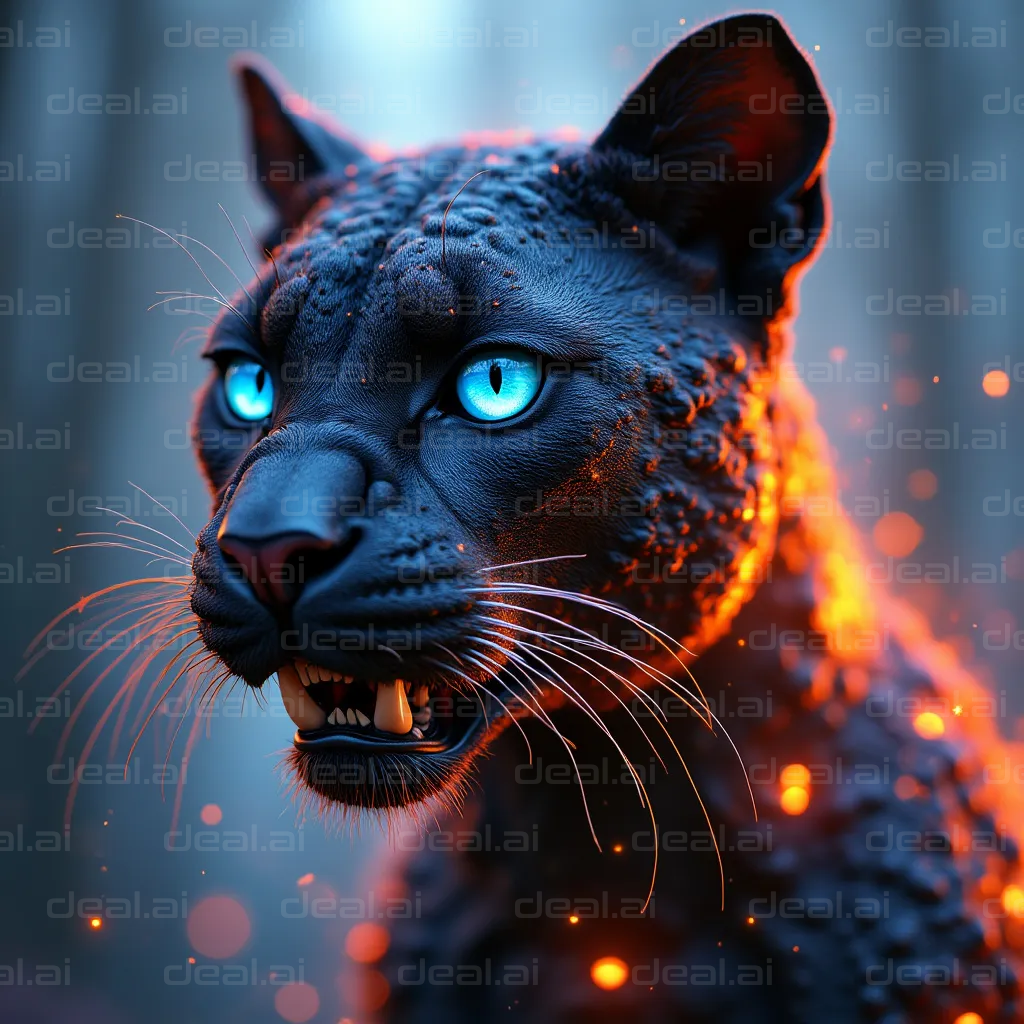 Mystical Blue-Eyed Panther Glow