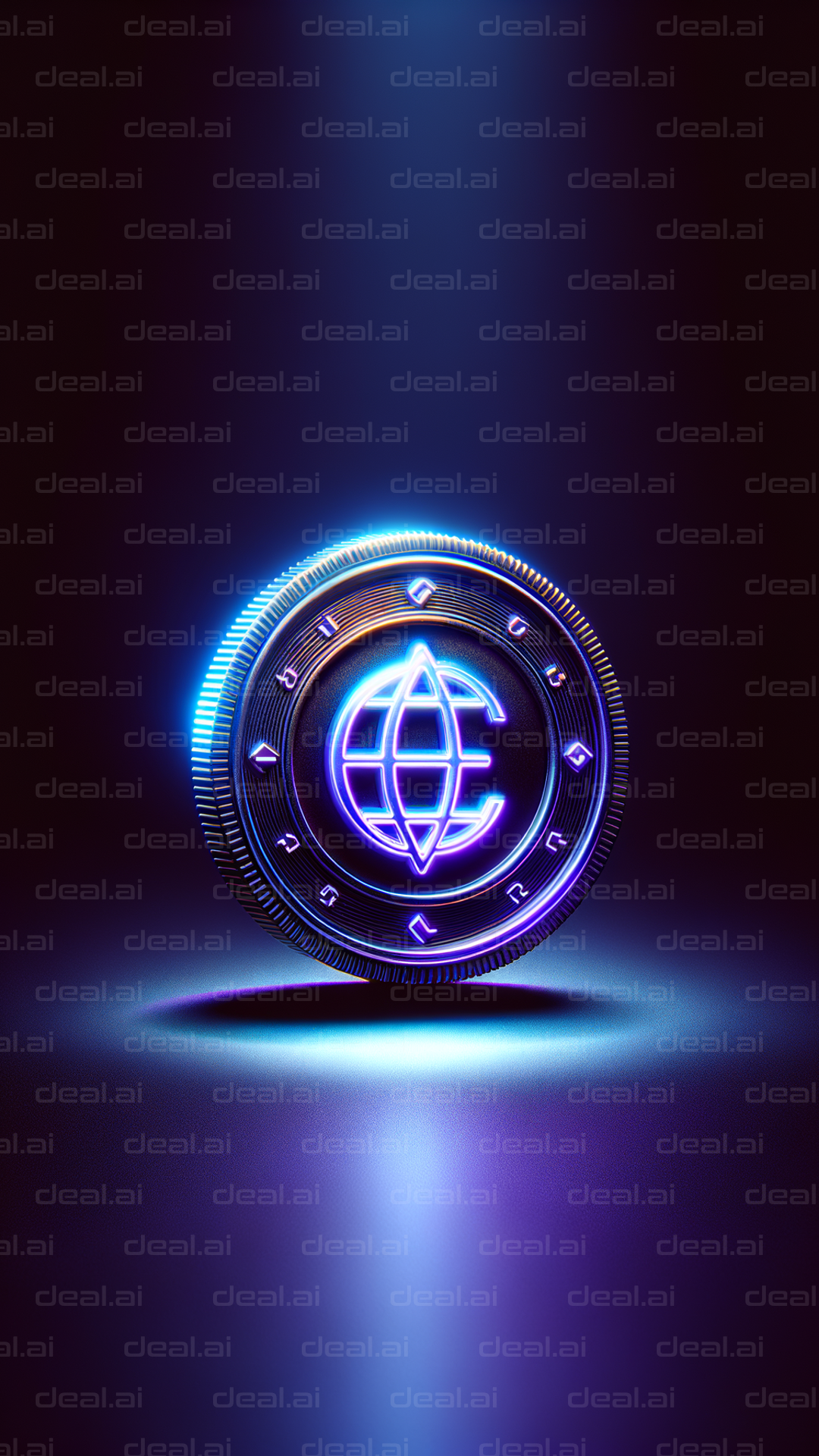 "Glowing Digital Coin Design"