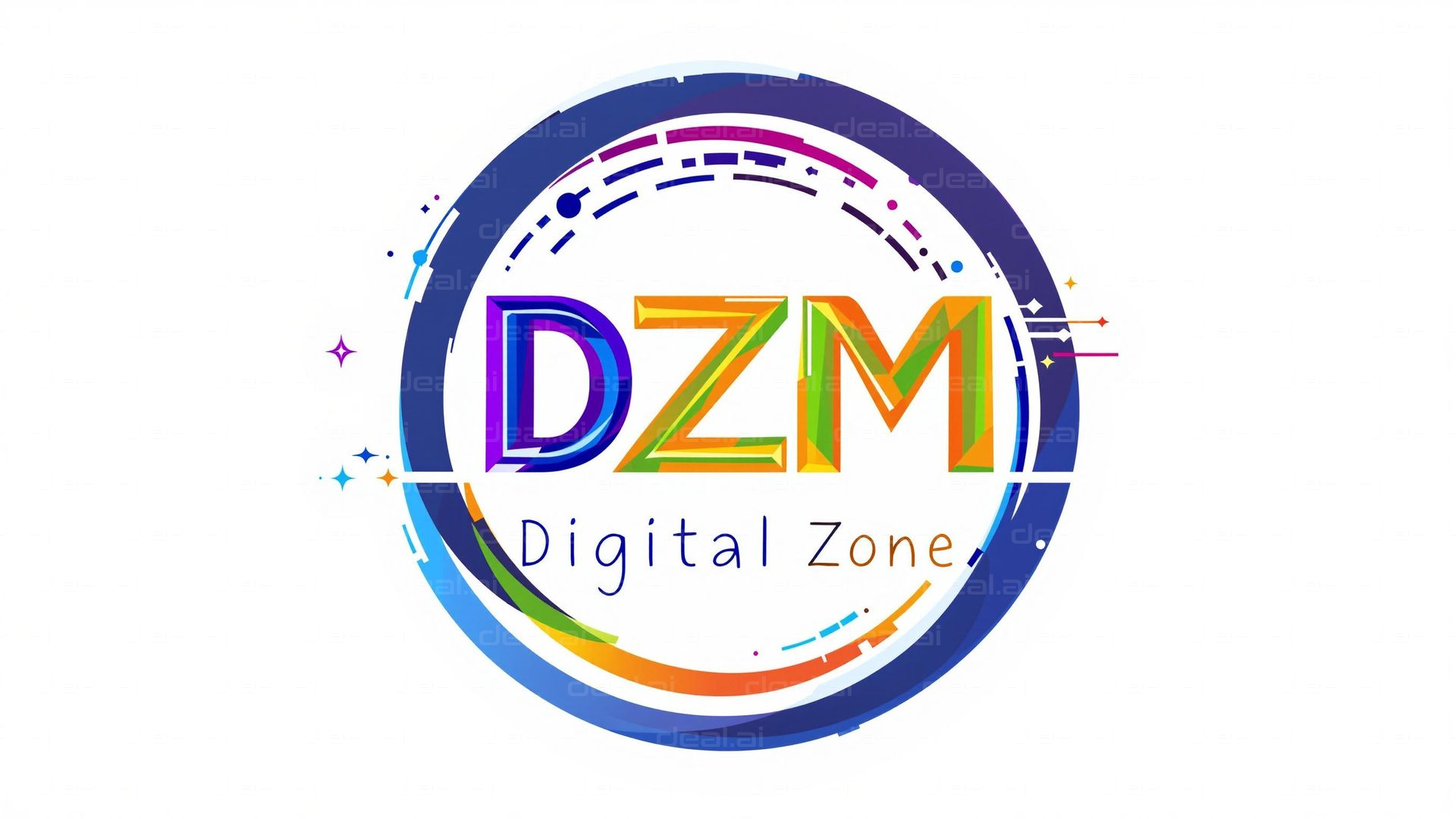 "Colorful Digital Zone Logo"