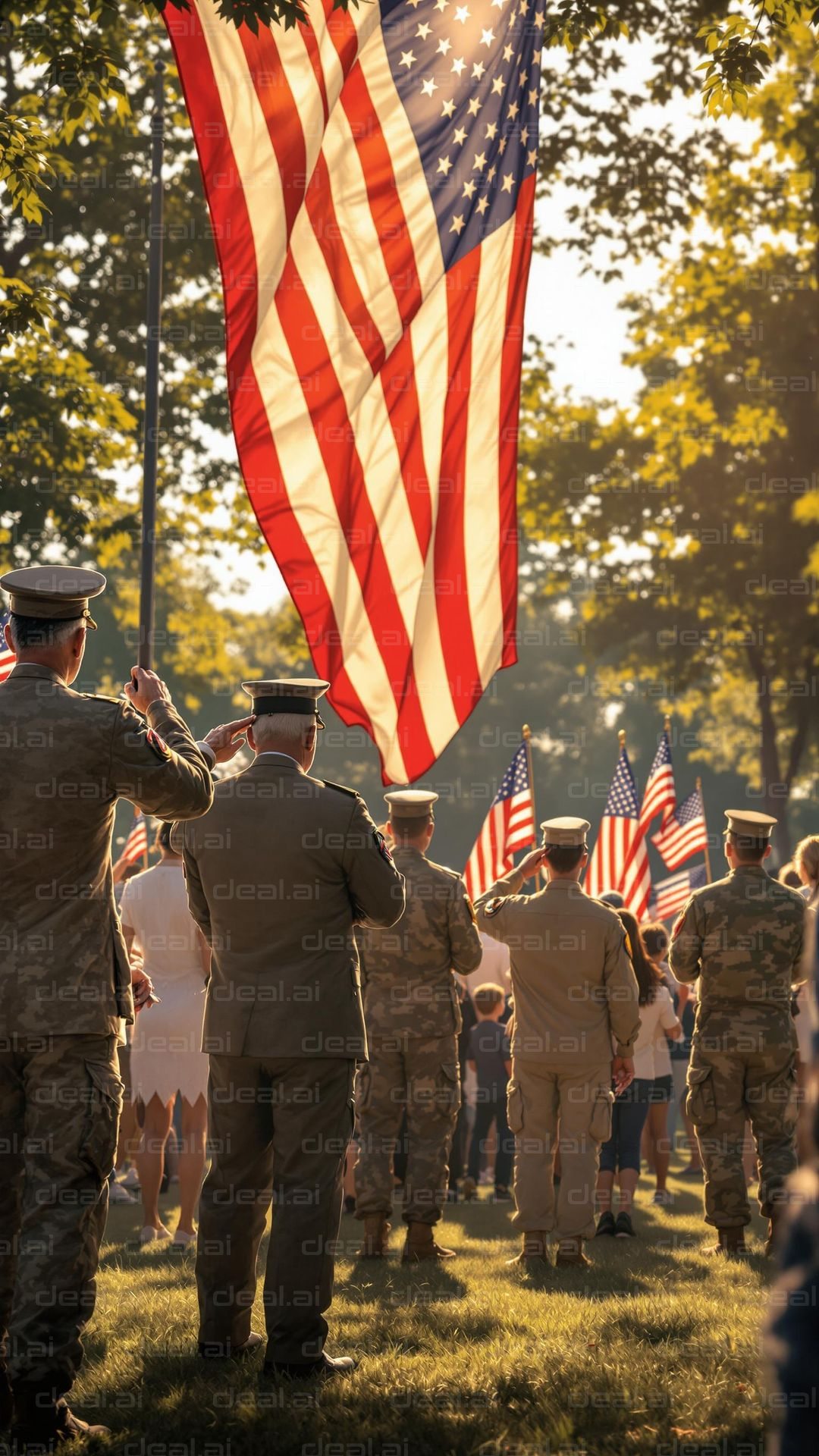 Honoring Through Salute and Flag