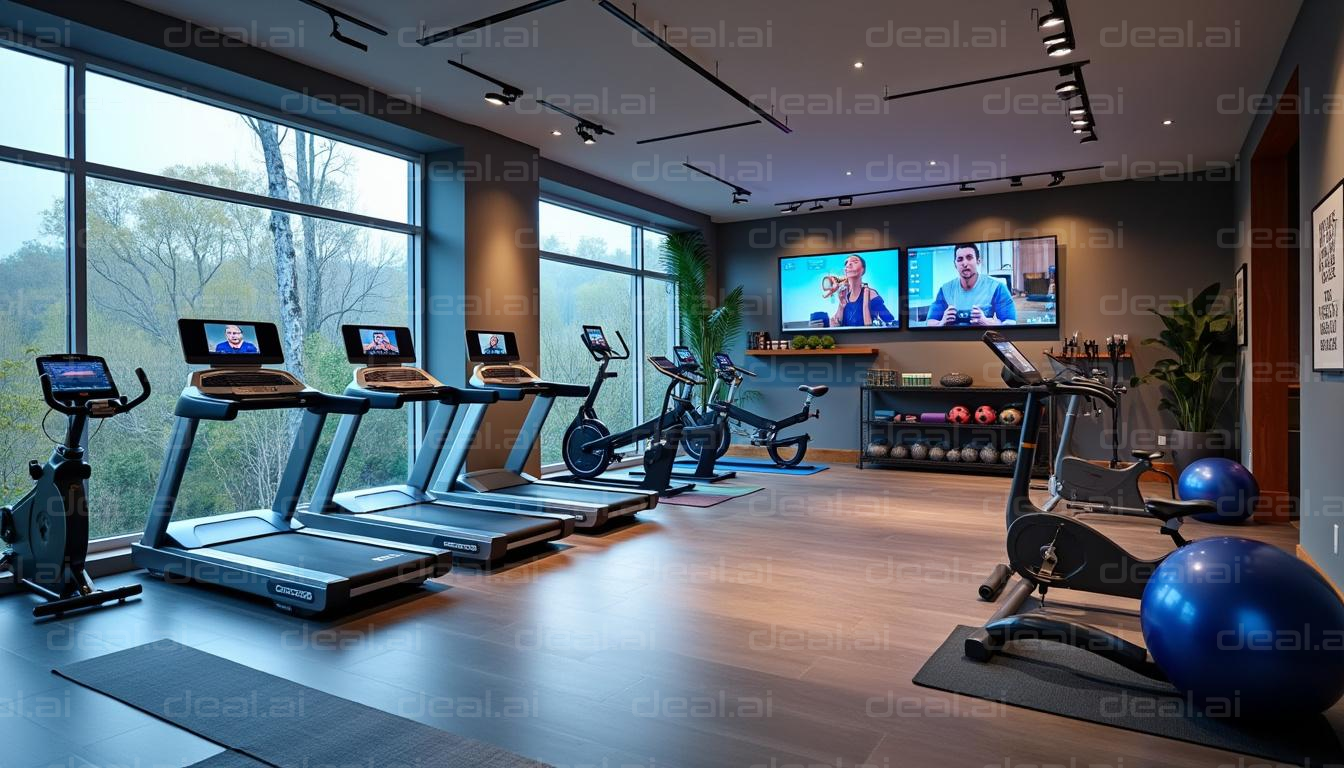 Modern Fitness Room with Equipment