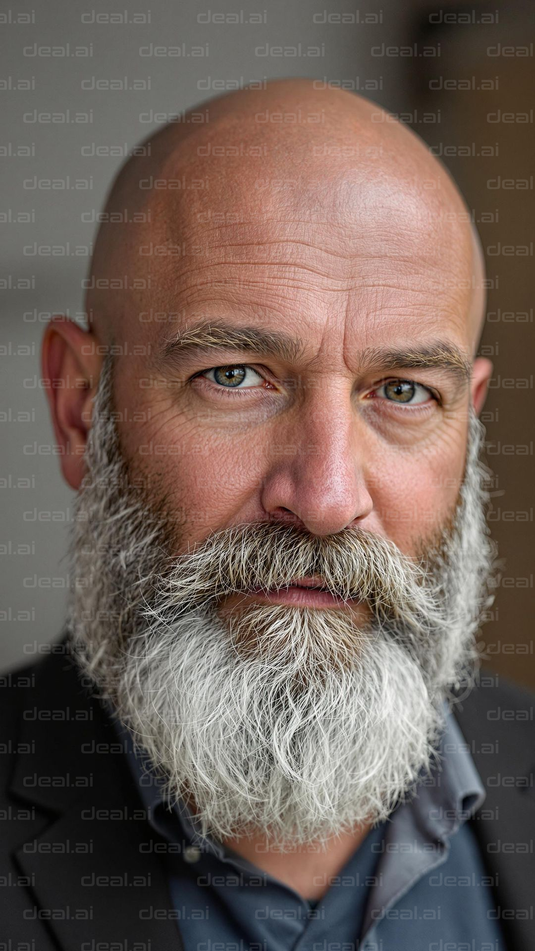 Man with a Full Beard and Intense Gaze