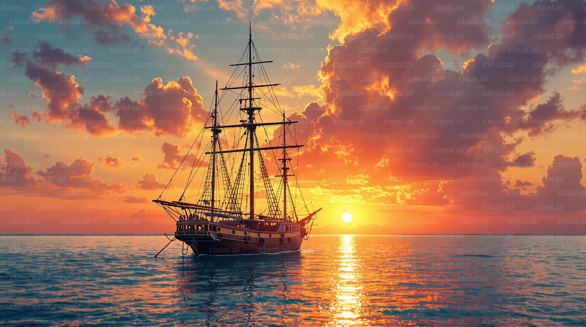 Sunset Voyage on the Sea