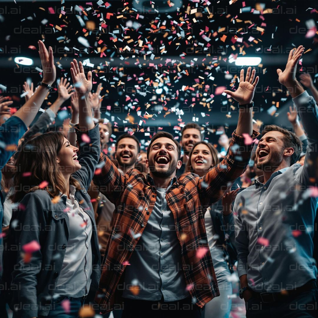 Joyful Celebration with Confetti