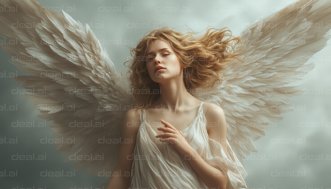 Ethereal Angel in the Clouds