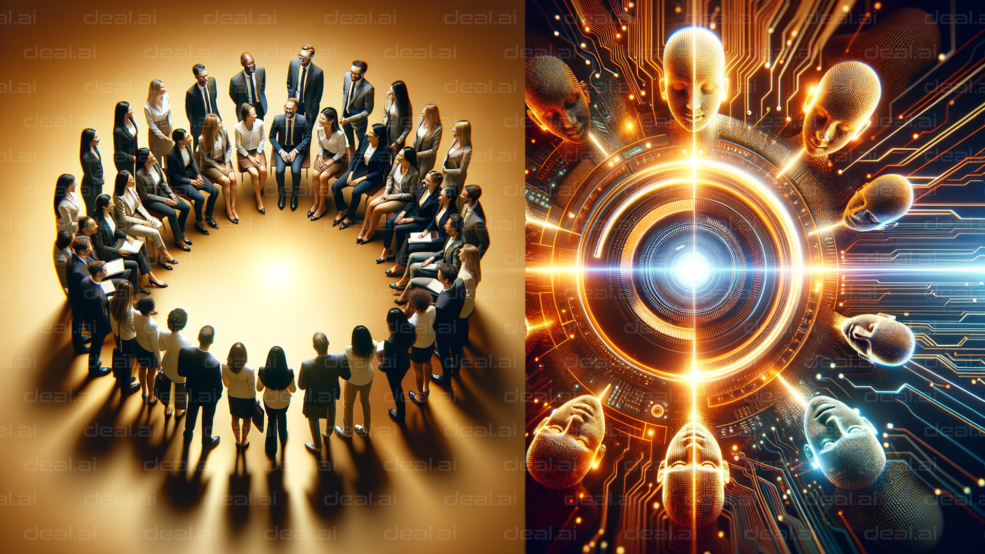 "Human Collaboration vs. AI Network"