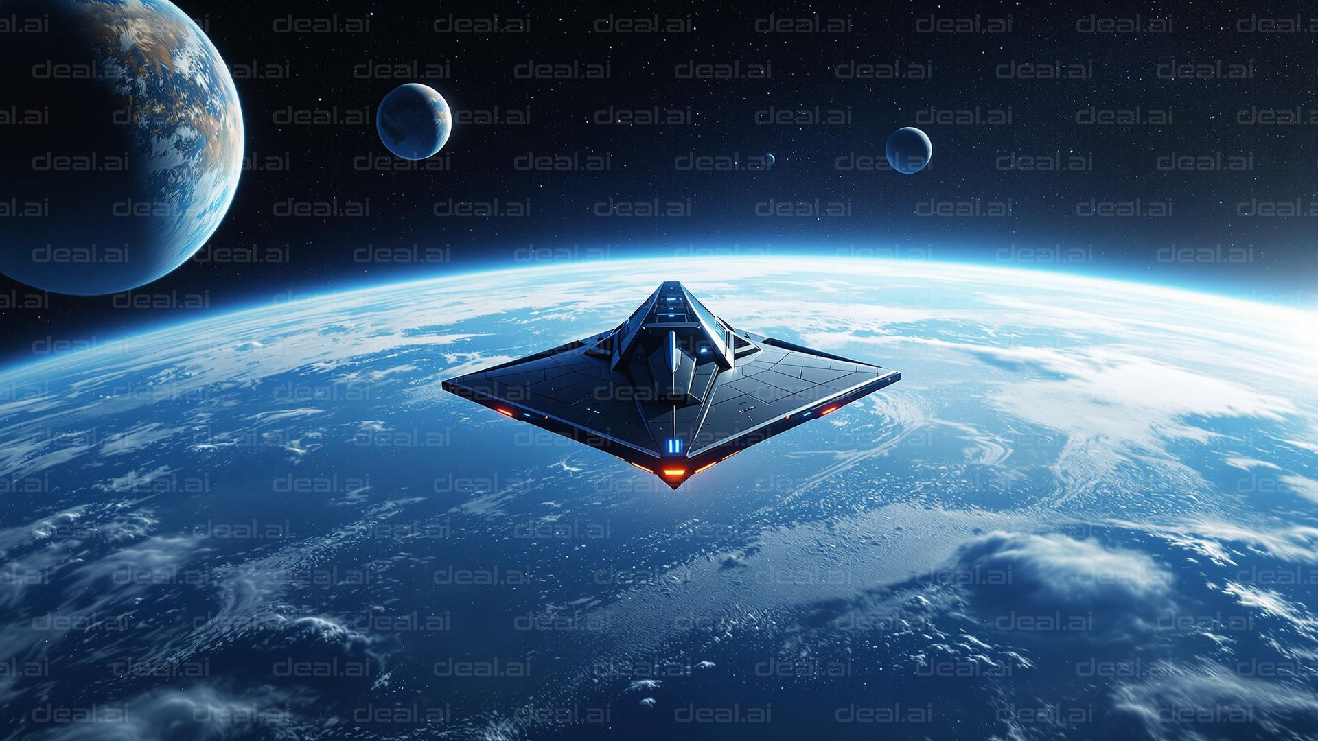 "Futuristic Starship in Space"
