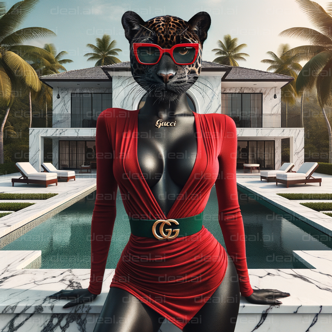 "Panther Chic by the Pool"