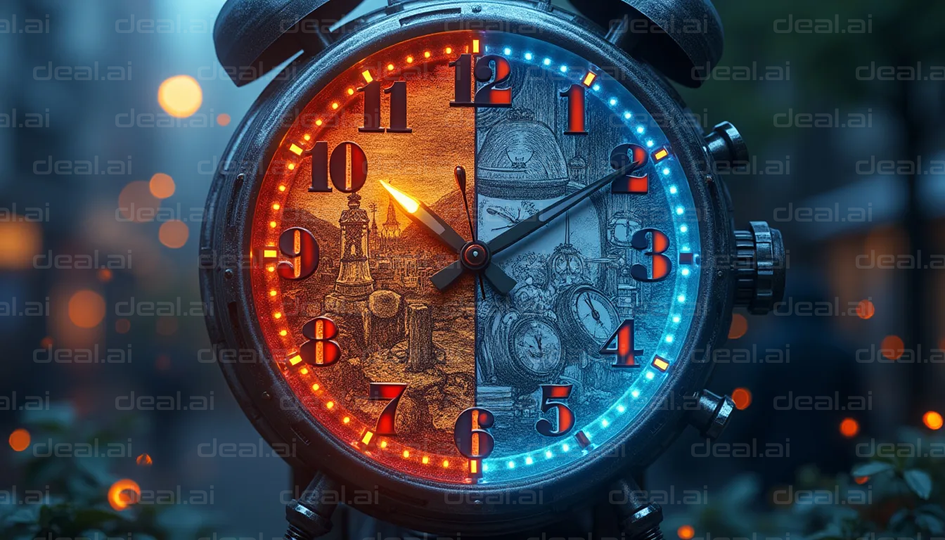 "Dual Reality Clock: Day and Night Blend"
