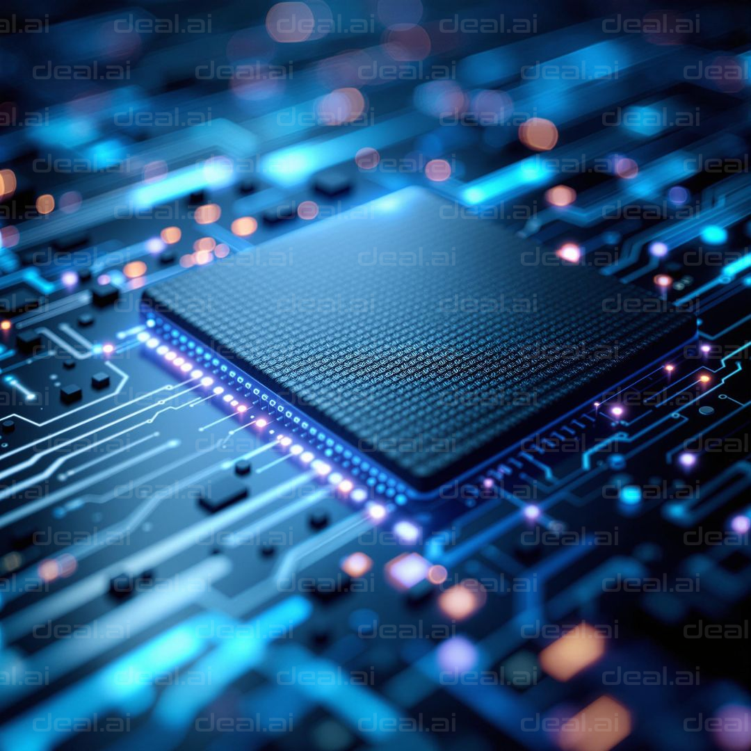 Futuristic Circuit Board Chip Design