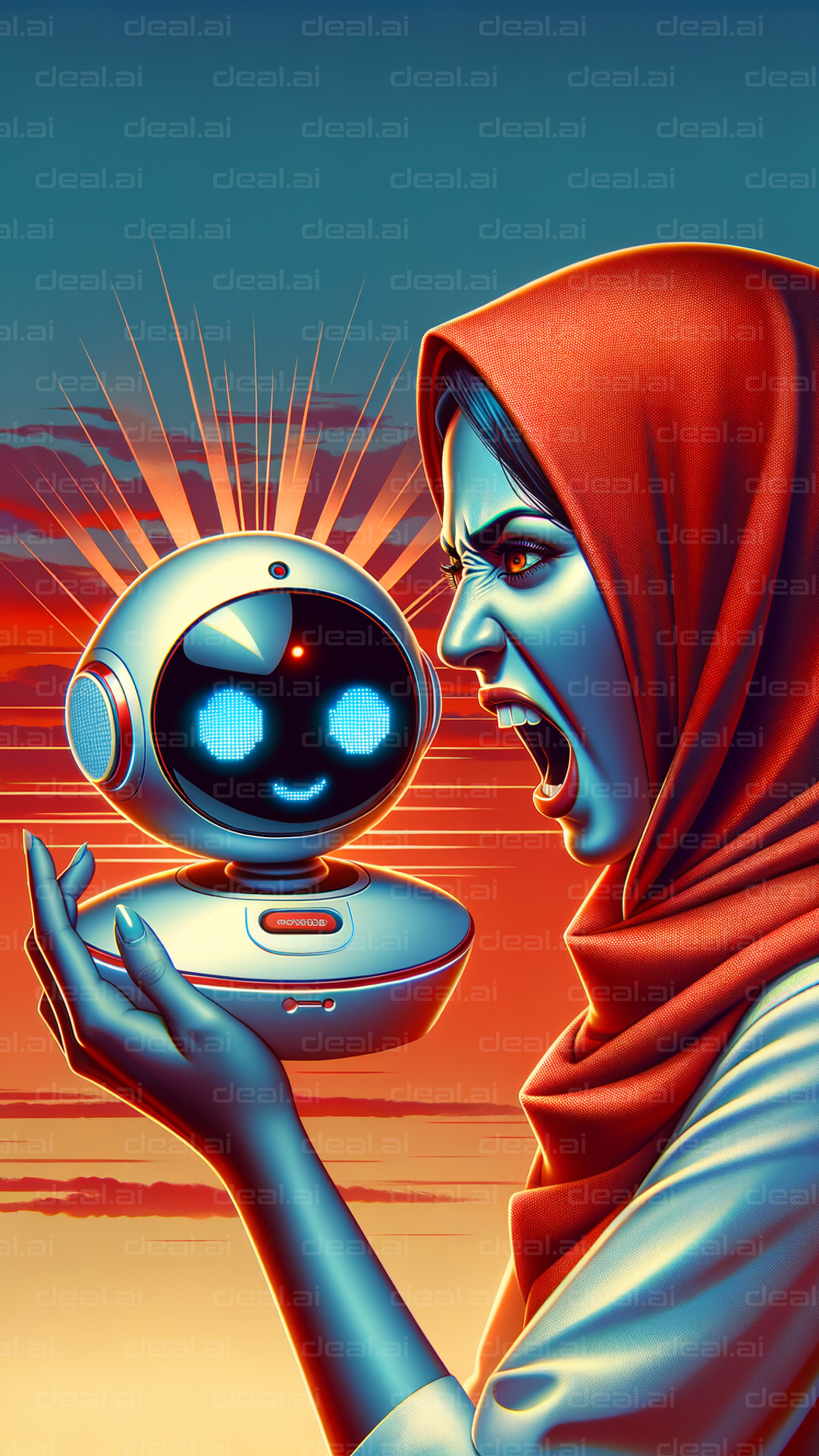 "Confrontation with a Smiling Robot"