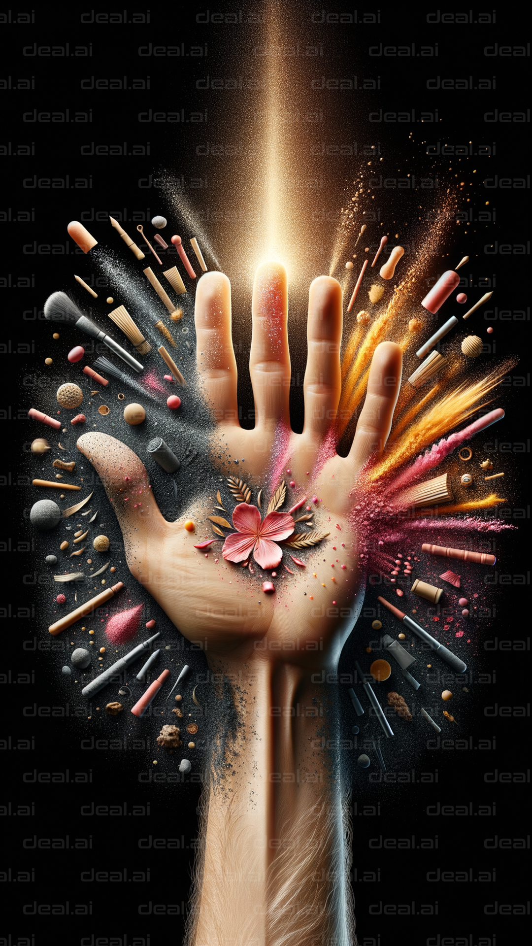 "Hand of Creativity and Colorful Magic"