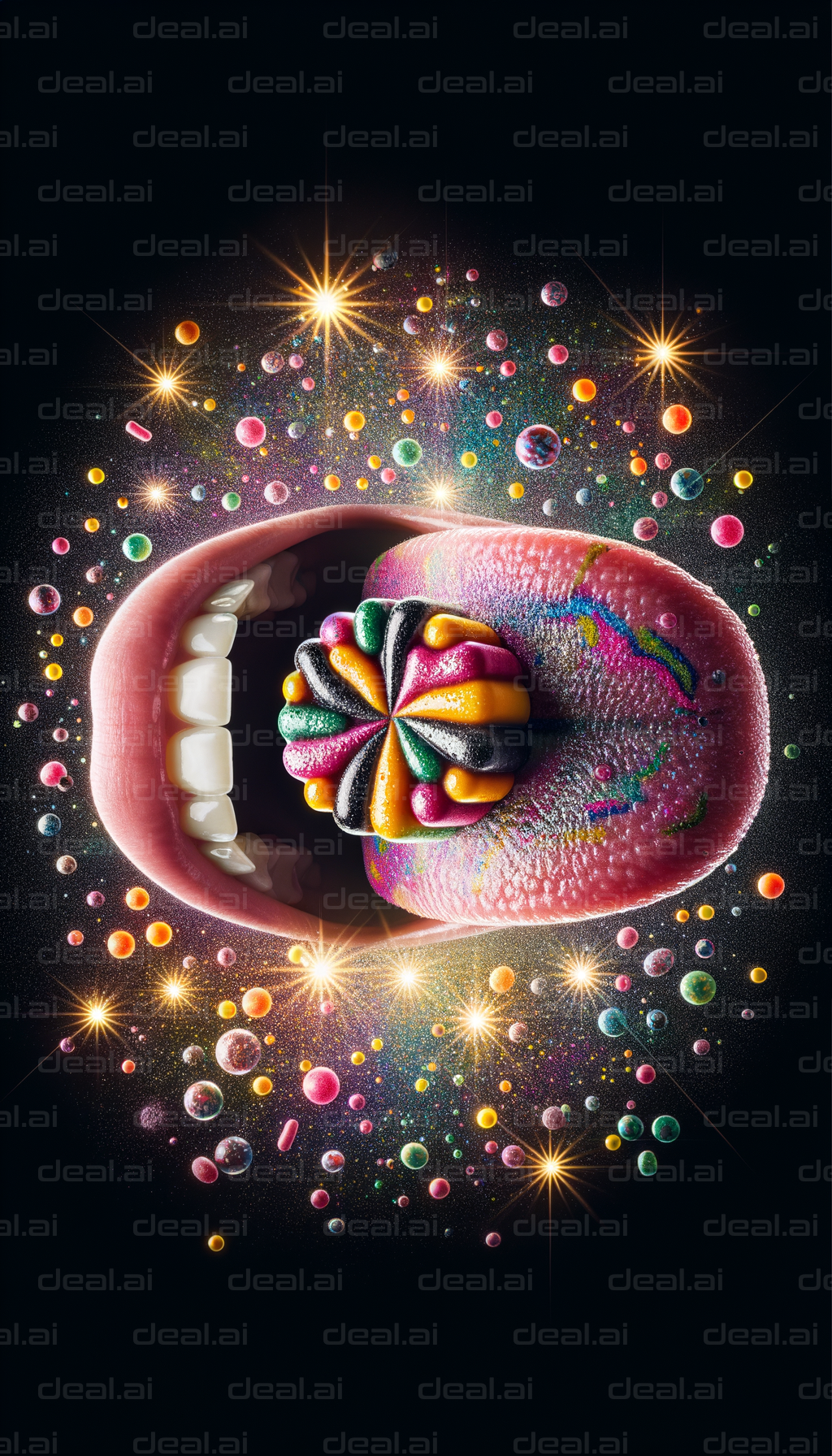 "Cosmic Candy Explosion in Mouth"