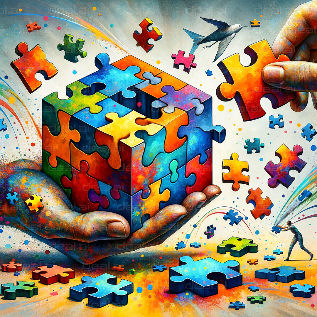 "Vibrant Puzzle Creativity"